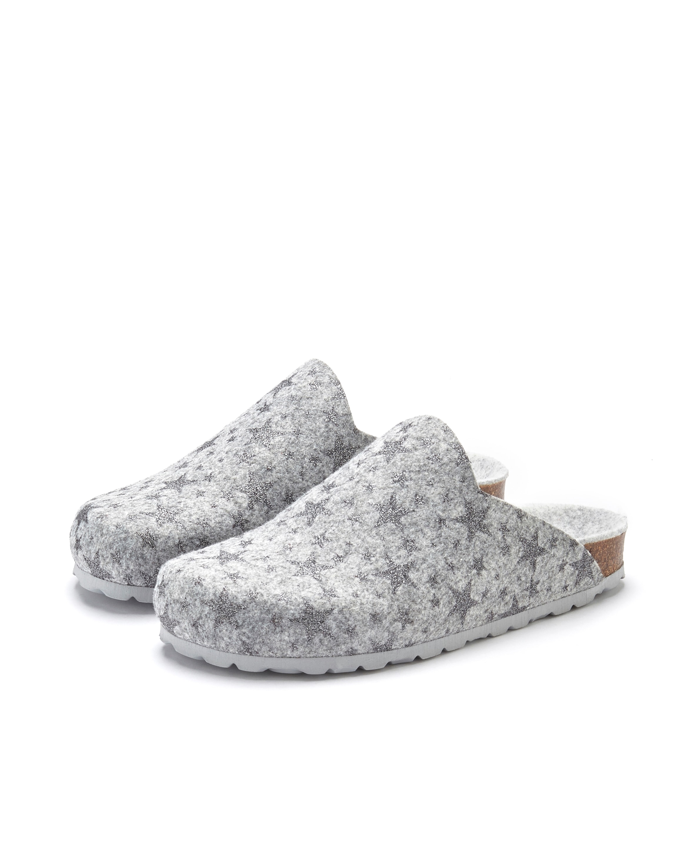 Vivance Hausschuh »Pantolette, Clog, Pantoffel,«  aus Filz mit wärmenden Korkfußbett & Sternenprint