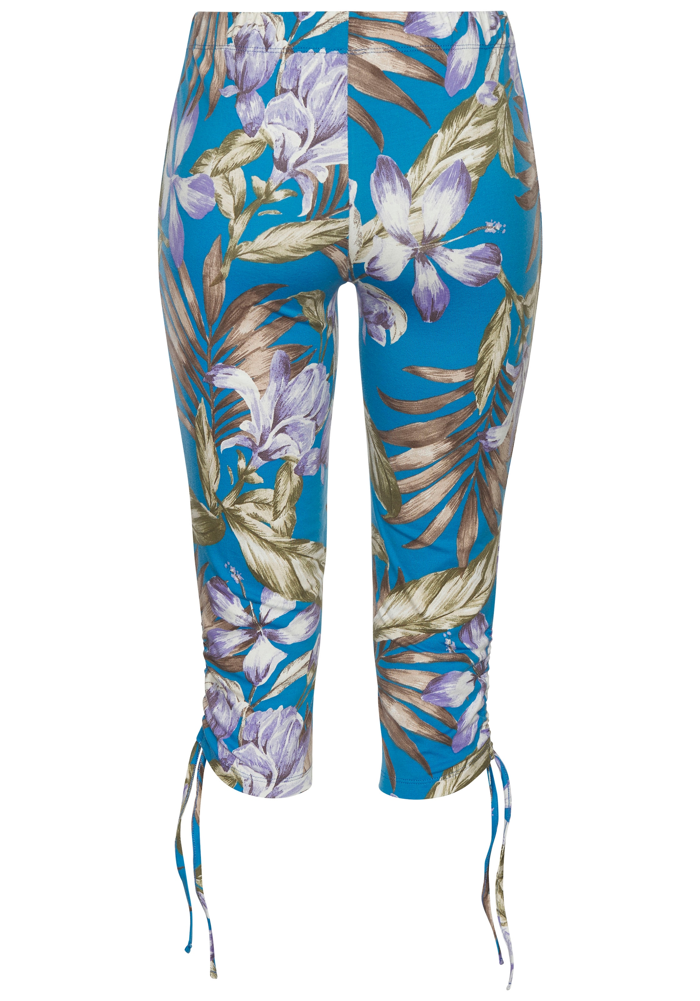 LASCANA Caprileggings, mit seitlicher Raffung und Allover-Druck, 3/4-Länge, Stretch