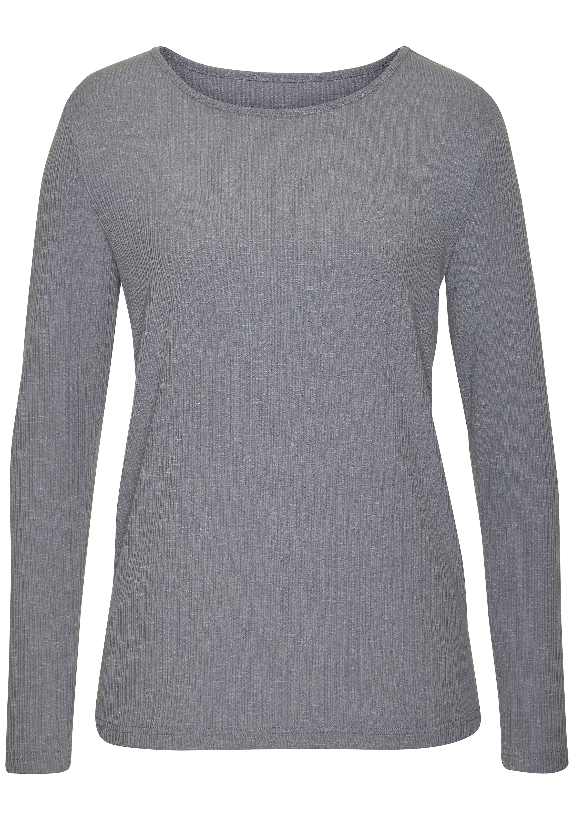 Vivance Langarmshirt »mit modischer Rippstruktur«, aus weichfließender Qualität mit Viskose