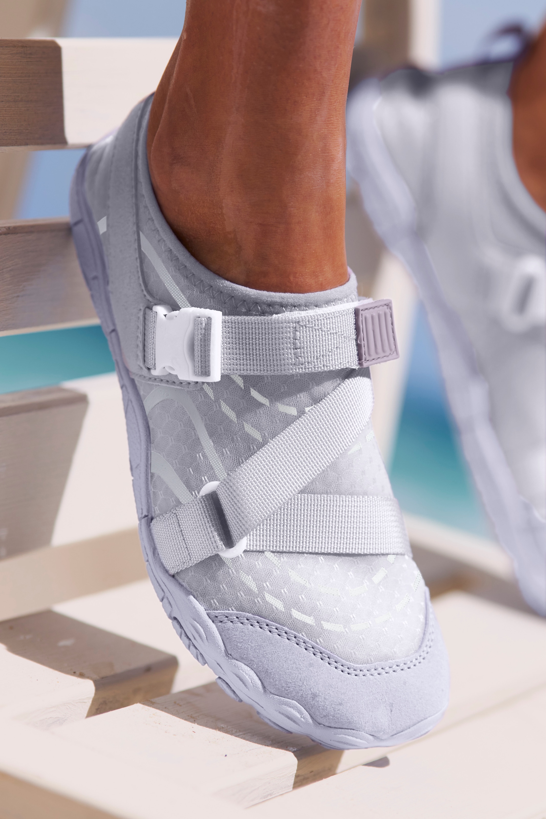 Venice Beach Badeschuh, Aquaschuh, Slipper, Wasserschuh mit Klettverschluss VEGAN