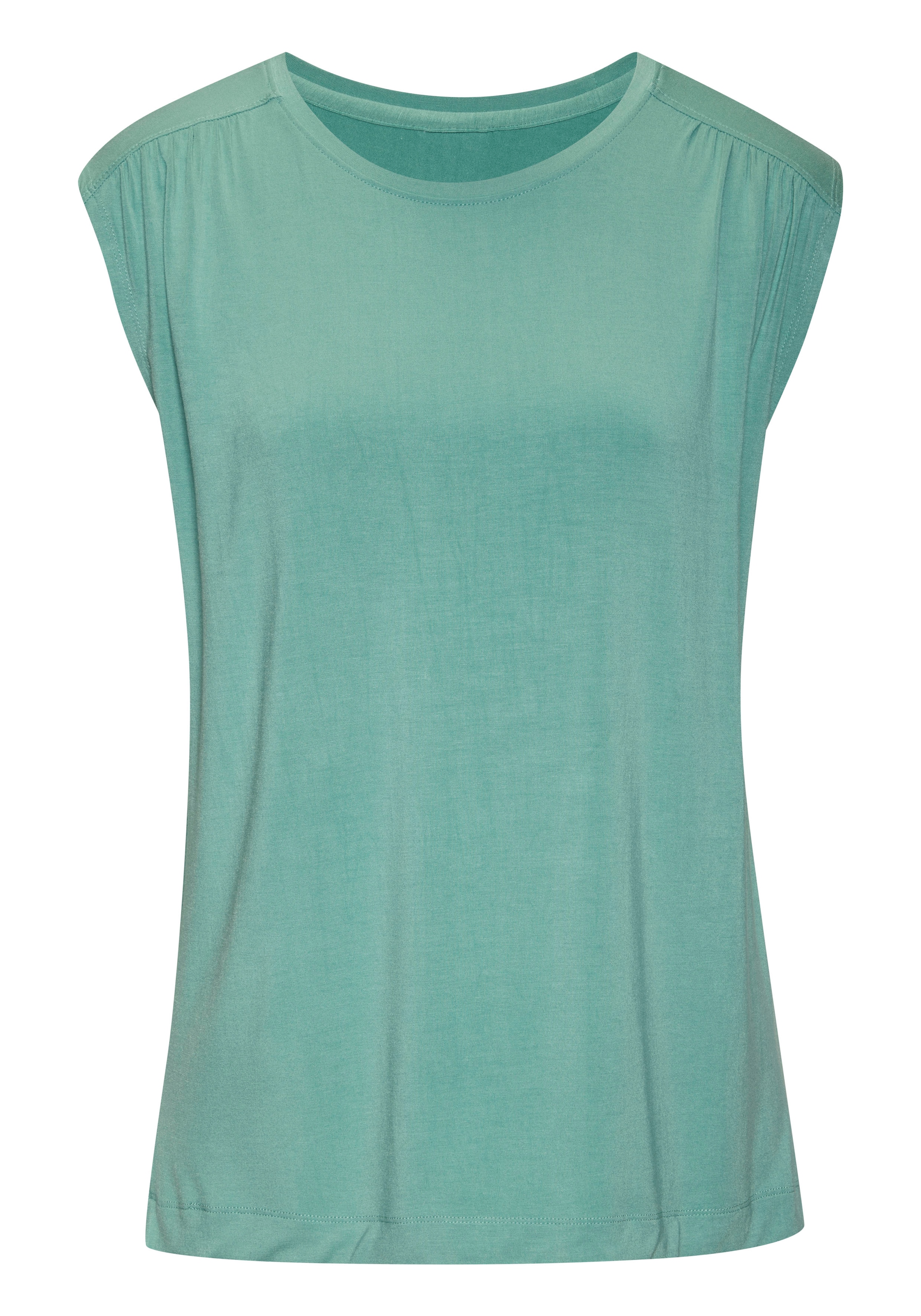 LASCANA Shirttop »mit dekorativer Schulterraffung«, aus weichem Viskose-Stretch