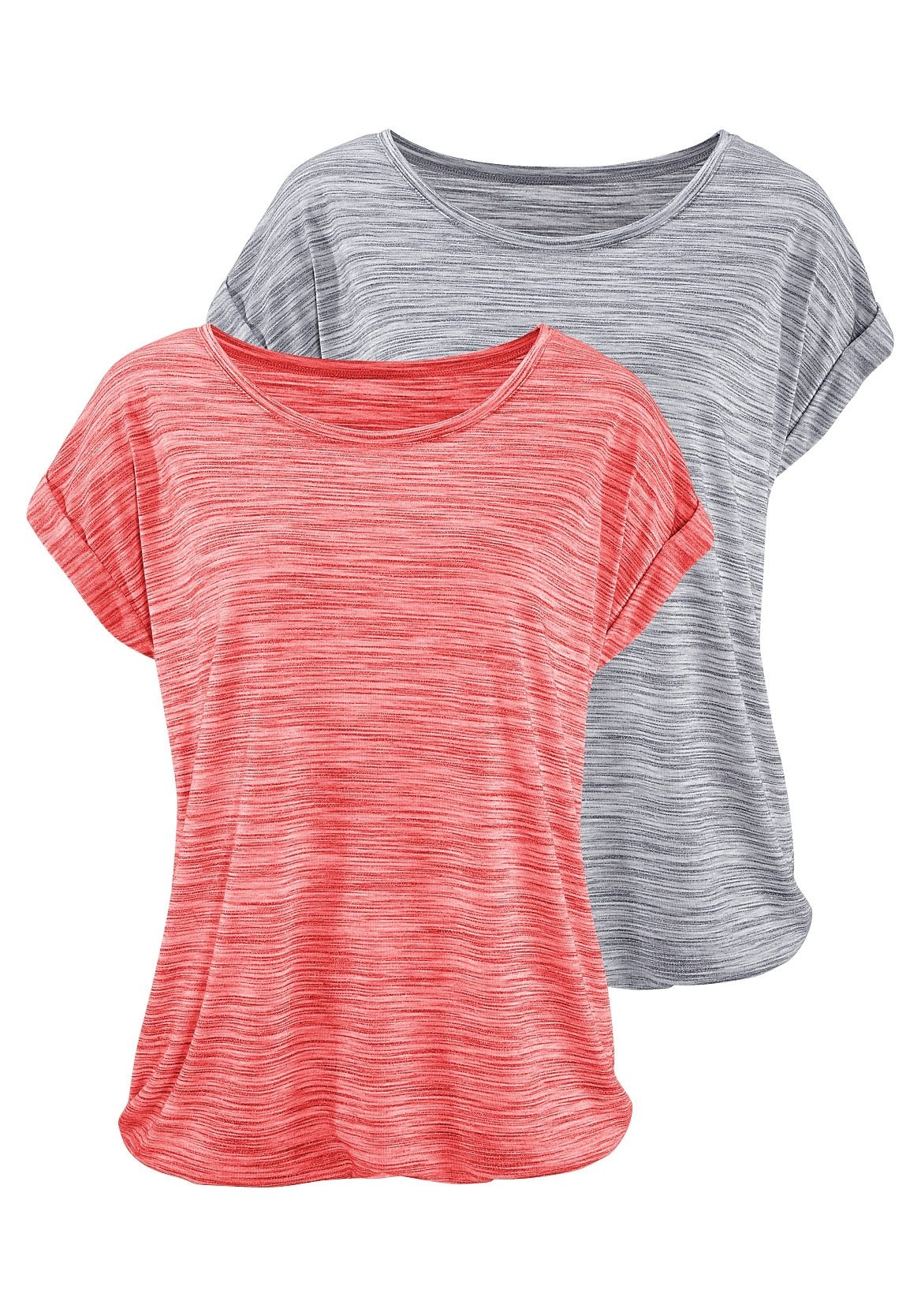 Beachtime Kurzarmshirt »mit Struktureffekt«, (2er-Pack), aus pflegeleichter Qualität