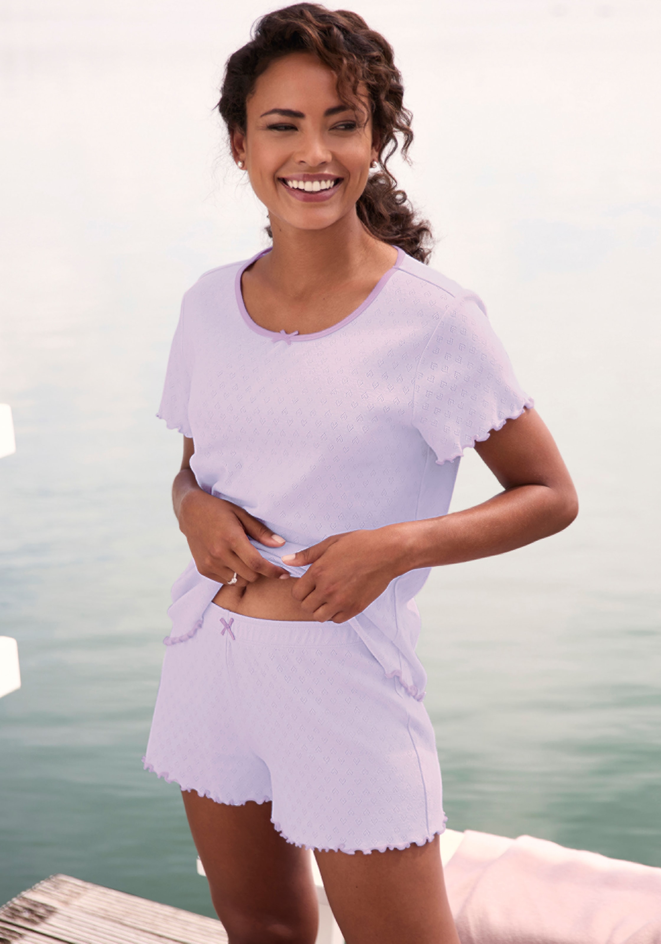 Vivance Dreams Shorty Packung, 3-teilig,  mit romantischem Ajourmuster