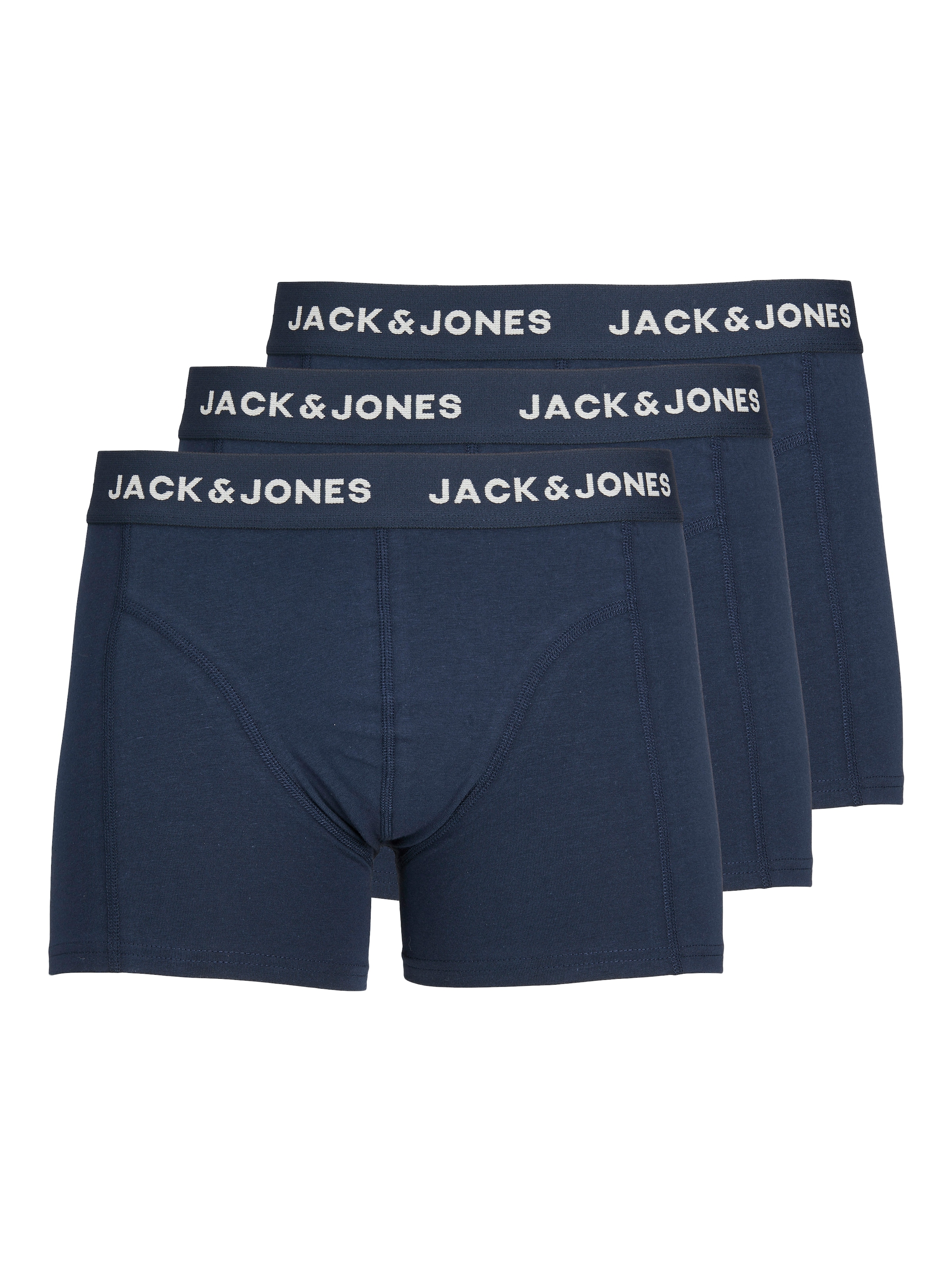 Jack & Jones Boxer »JACANTHONY  im 3er Pack mit Logo-Bund und weichem Griff« Packung, 3 Stk. unifarben mit Farbeinsatz, modisch, eng anliegend, Baumwollmischung
