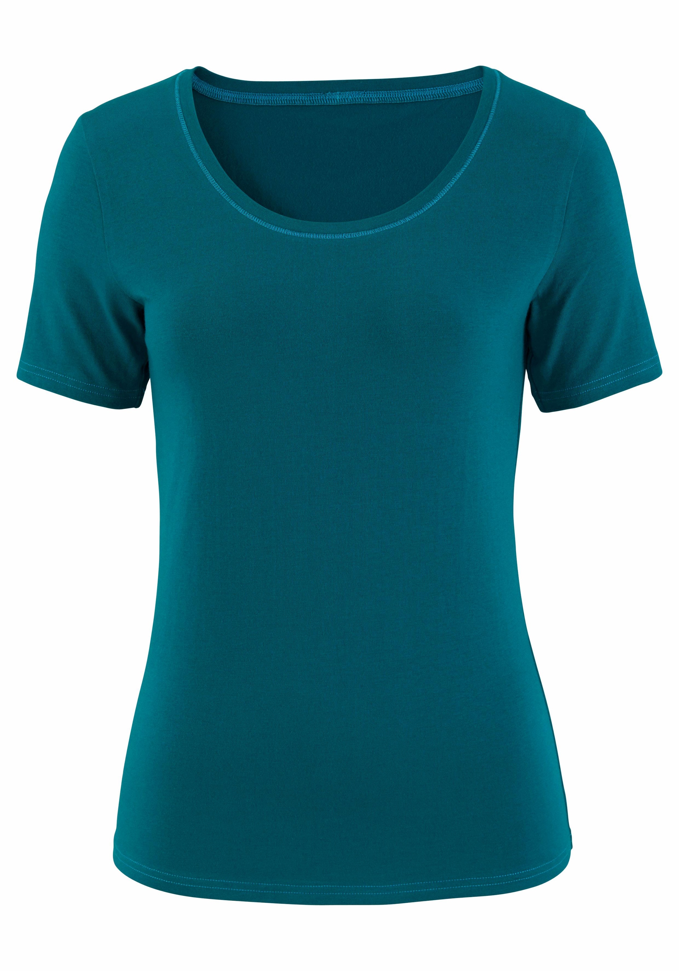 Vivance T-Shirt »aus elastischer Baumwoll-Qualität«, (2er-Pack)