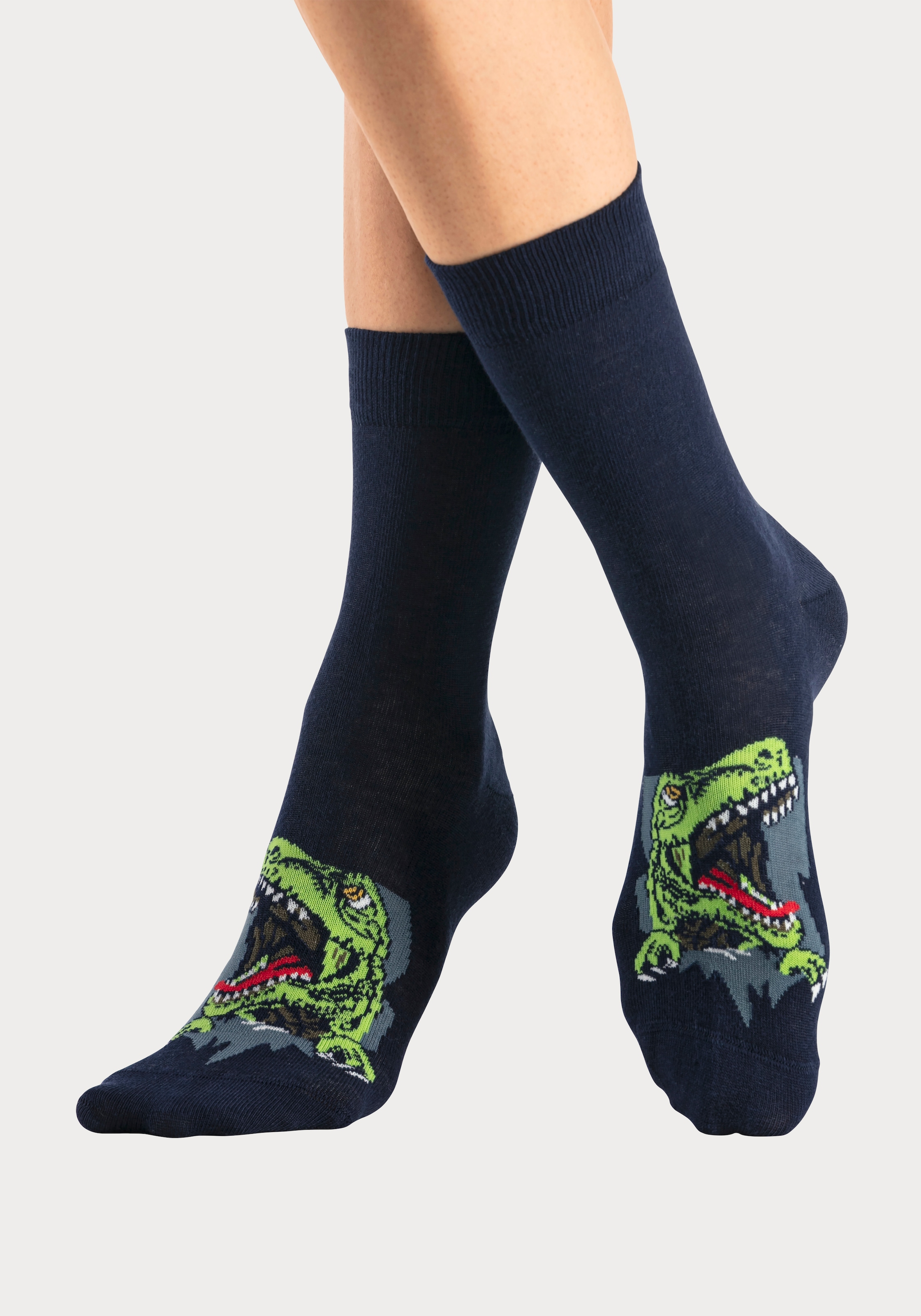 H.I.S Socken »Kinder und Jugendliche Motivsocken« Packung, 5 Stk. tlg. mit Dinosauriermotiven