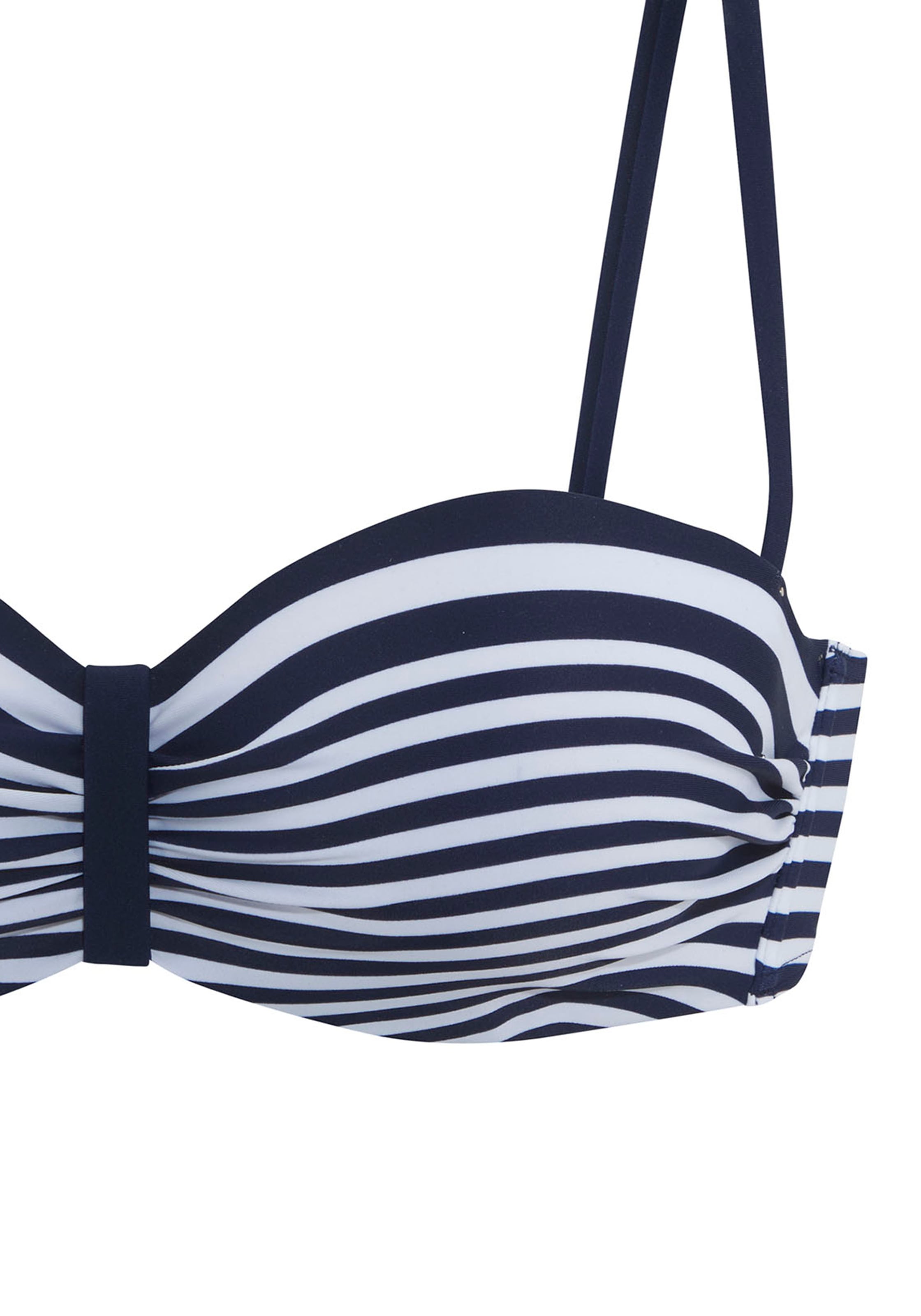 LASCANA Bügel-Bandeau-Bikini-Top »Myst«, mit platziertem Streifen-Design