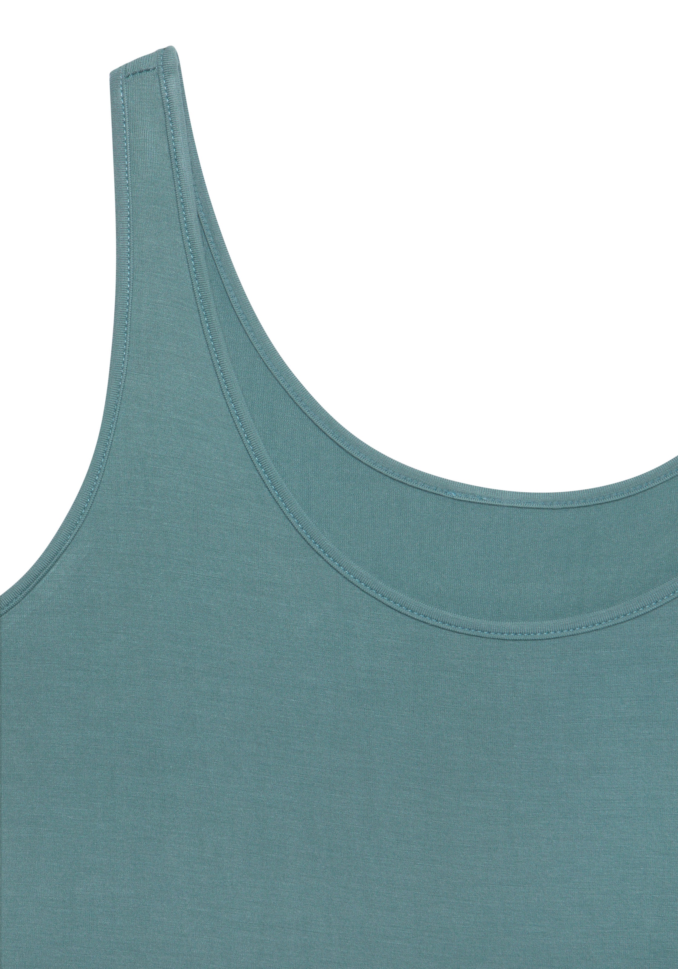 LASCANA Longtop »mit gerundetem Saum«, (2er-Pack), aus weichem Viskose-Stretch