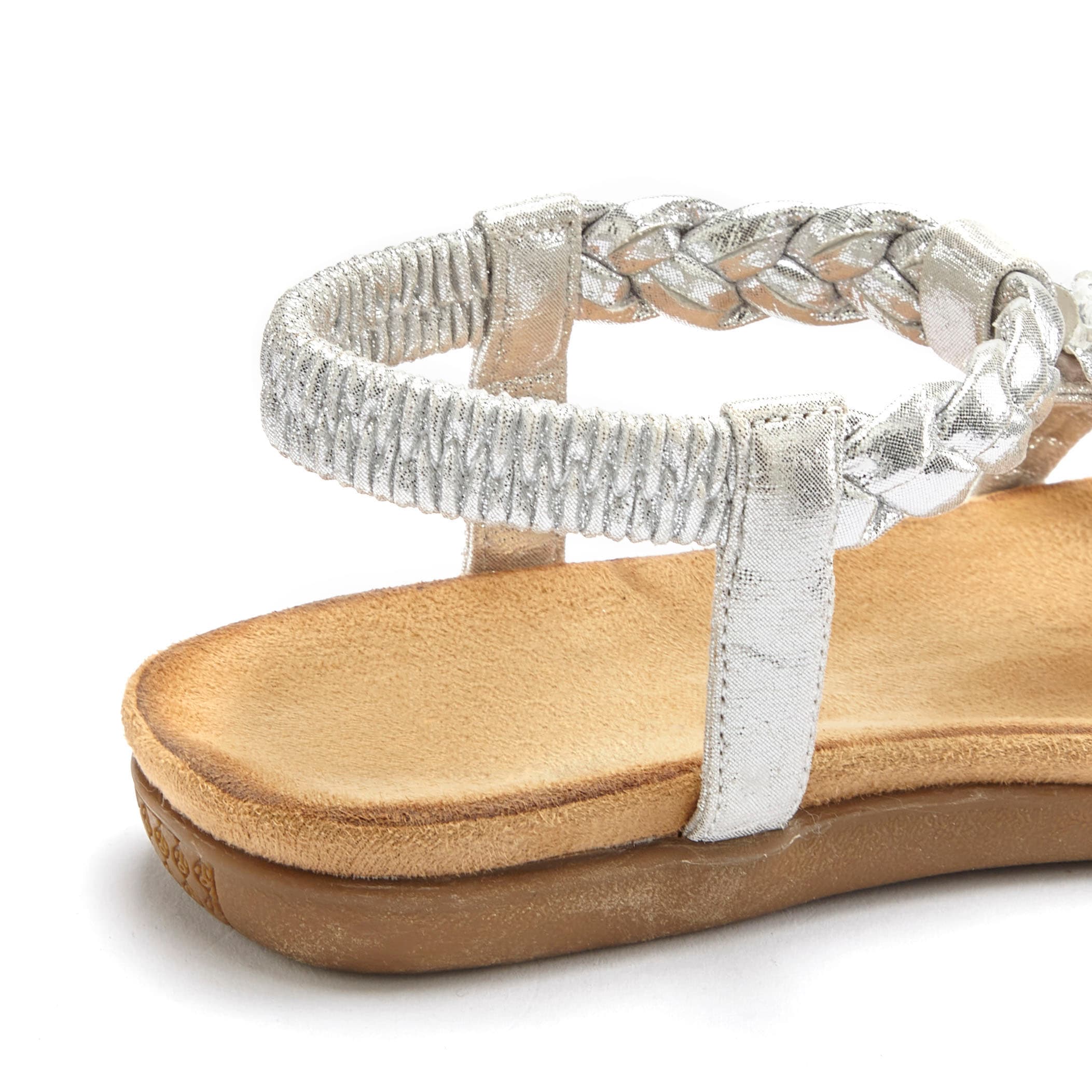 LASCANA Sandale »Sommerschuh«, Sandalette, Sommerschuh mit Schmucksteinchen und elastischem Riemchen
