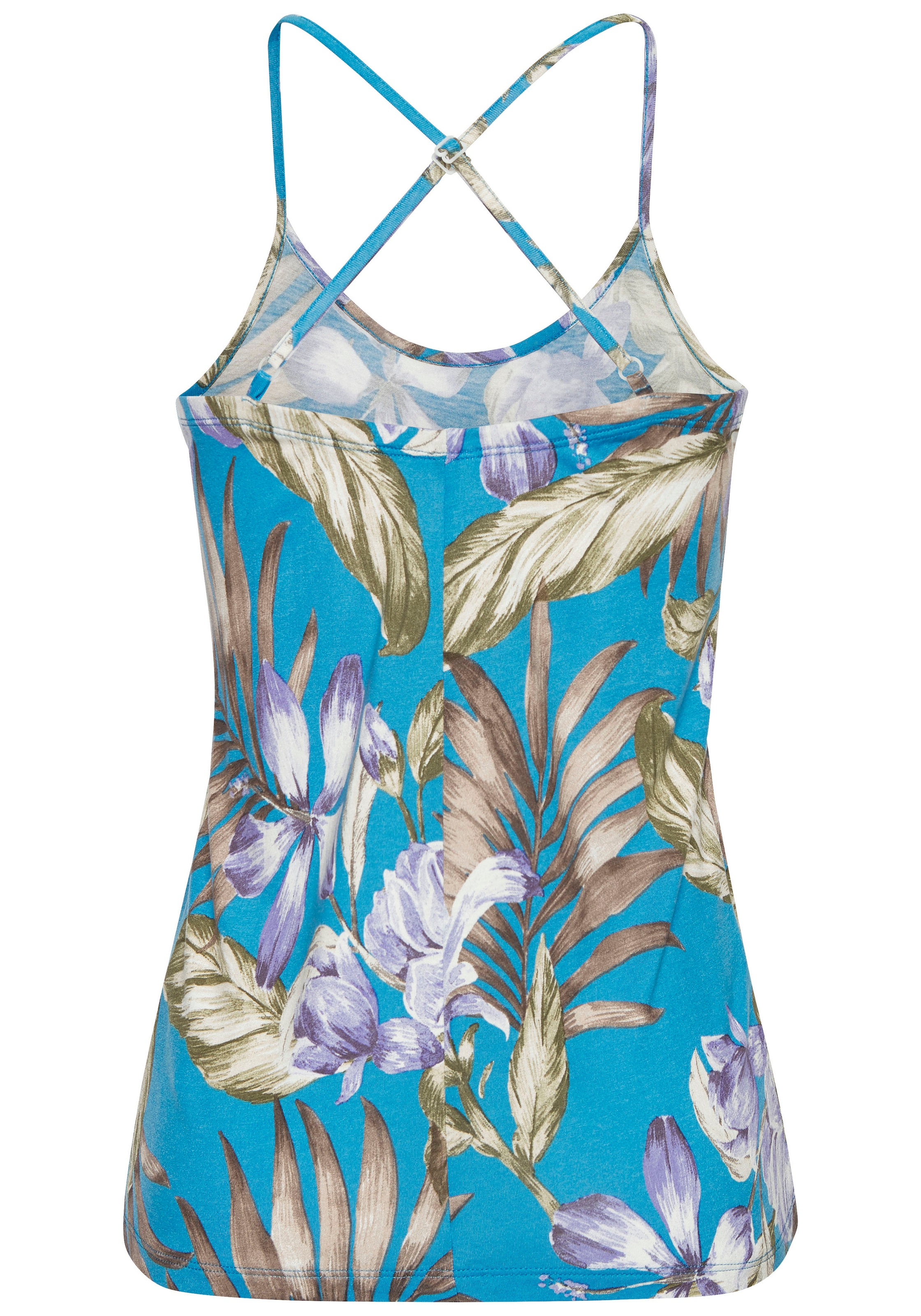 LASCANA Spaghettitop, mit Alloverdruck, Sommertop, Jerseytop