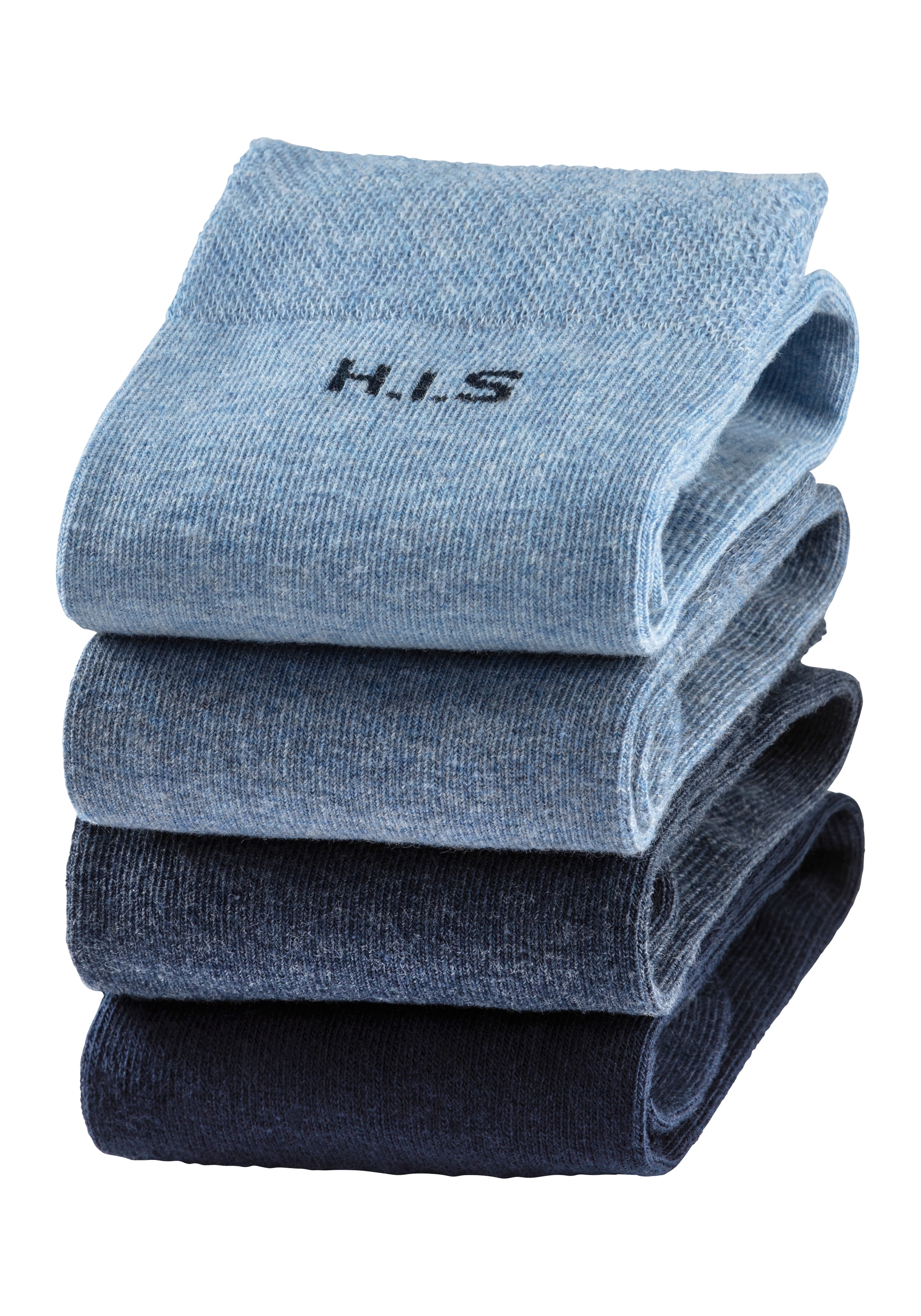 H.I.S Socken, (Packung, 4 Paar), mit druckfreiem Bündchen