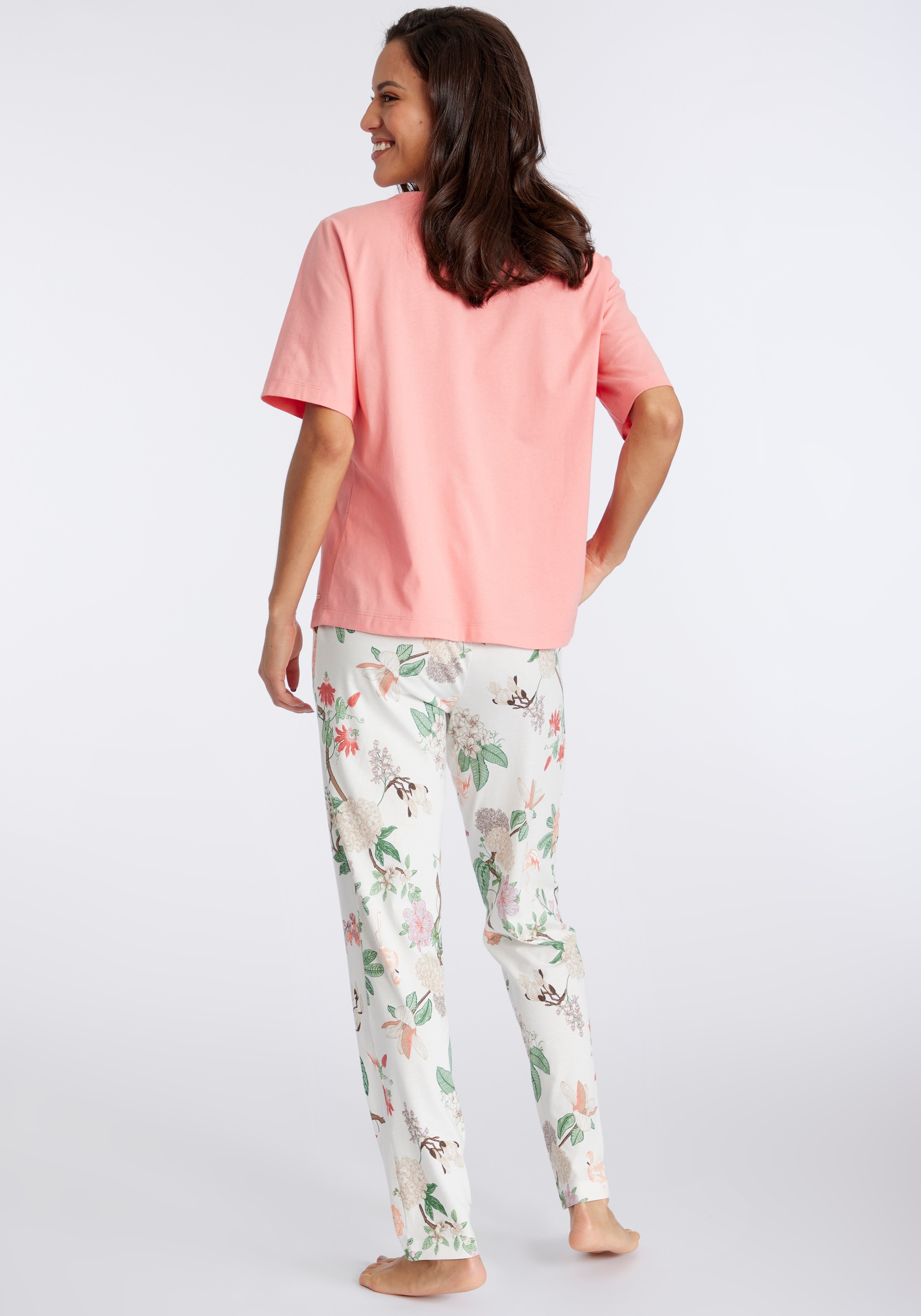 LASCANA Pyjama 2 tlg. mit elegantem Blumenmuster