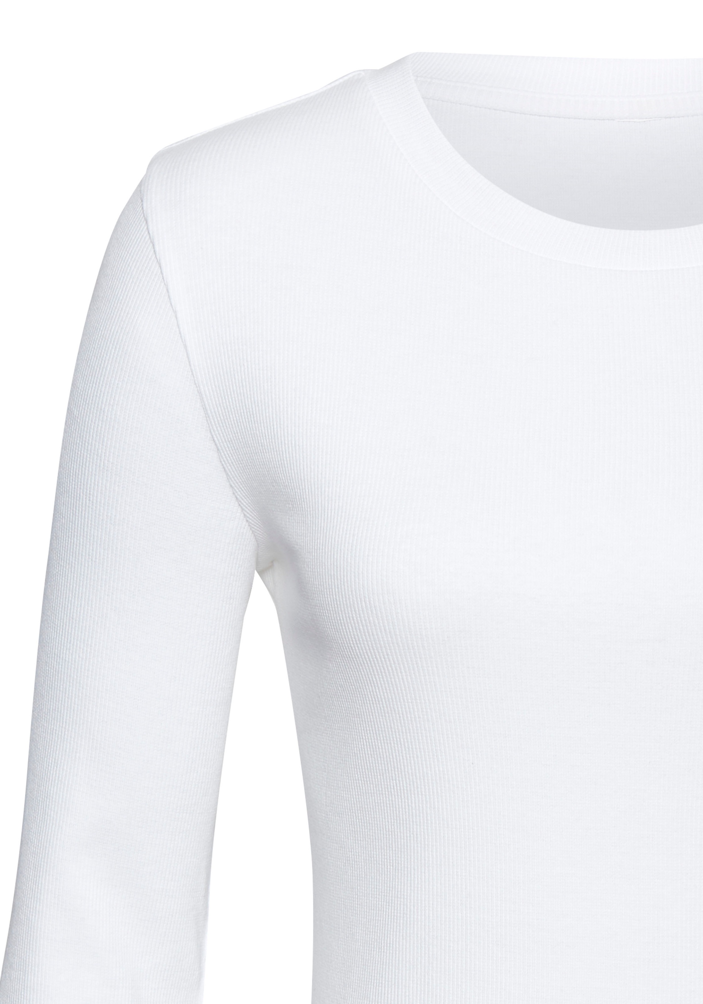 Vivance Langarmshirt »aus modischer Rippware«, (2er-Pack), aus weichem Baumwoll-Stretch