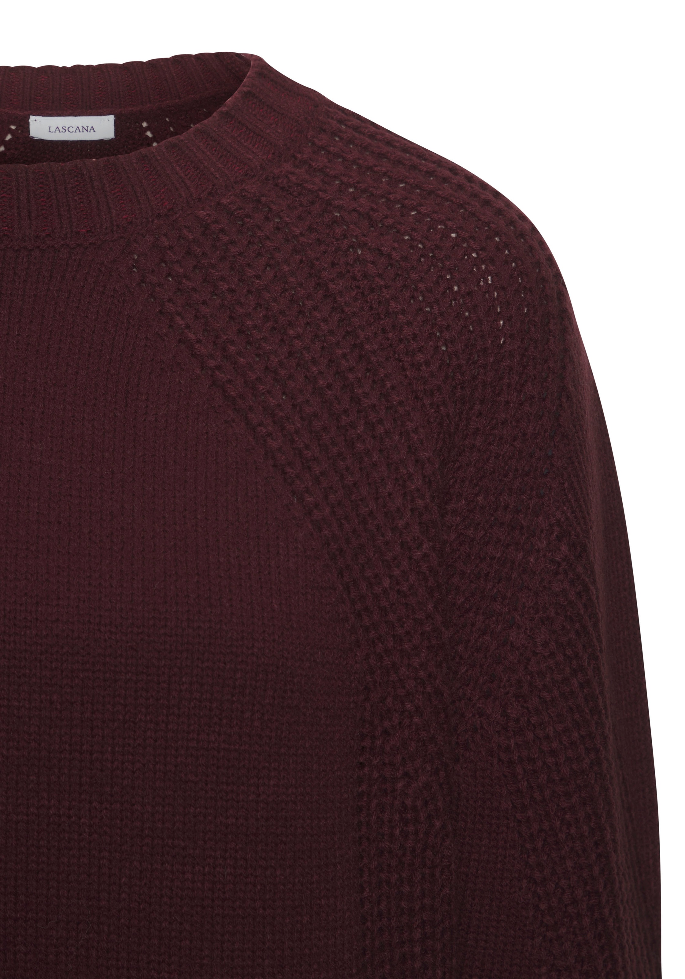 LASCANA Strickpullover mit Grobstrick-Details, Damen Pullover mit Rundhals