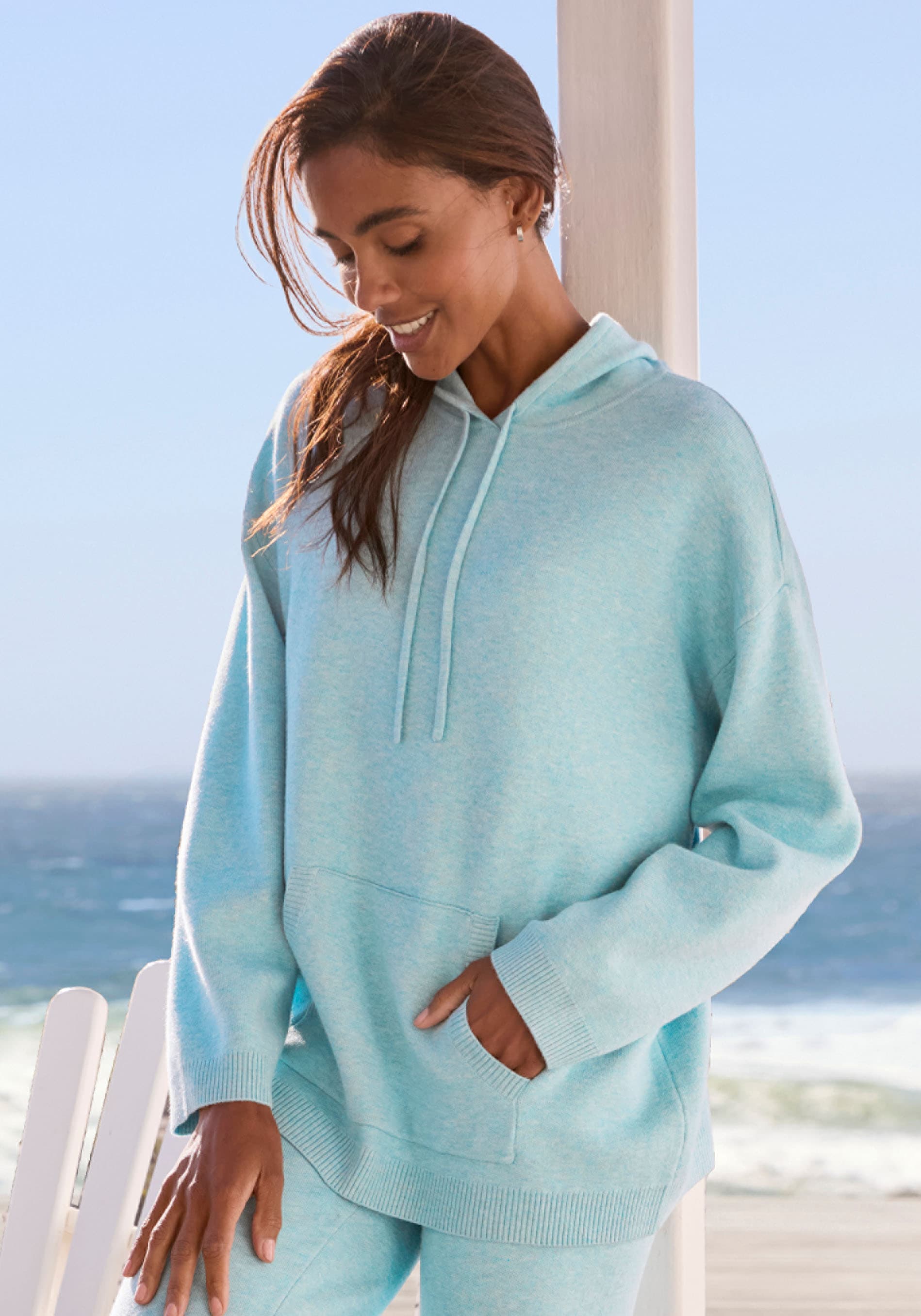 Elbsand Kapuzenpullover aus hochwertigem Strick, Loungewear