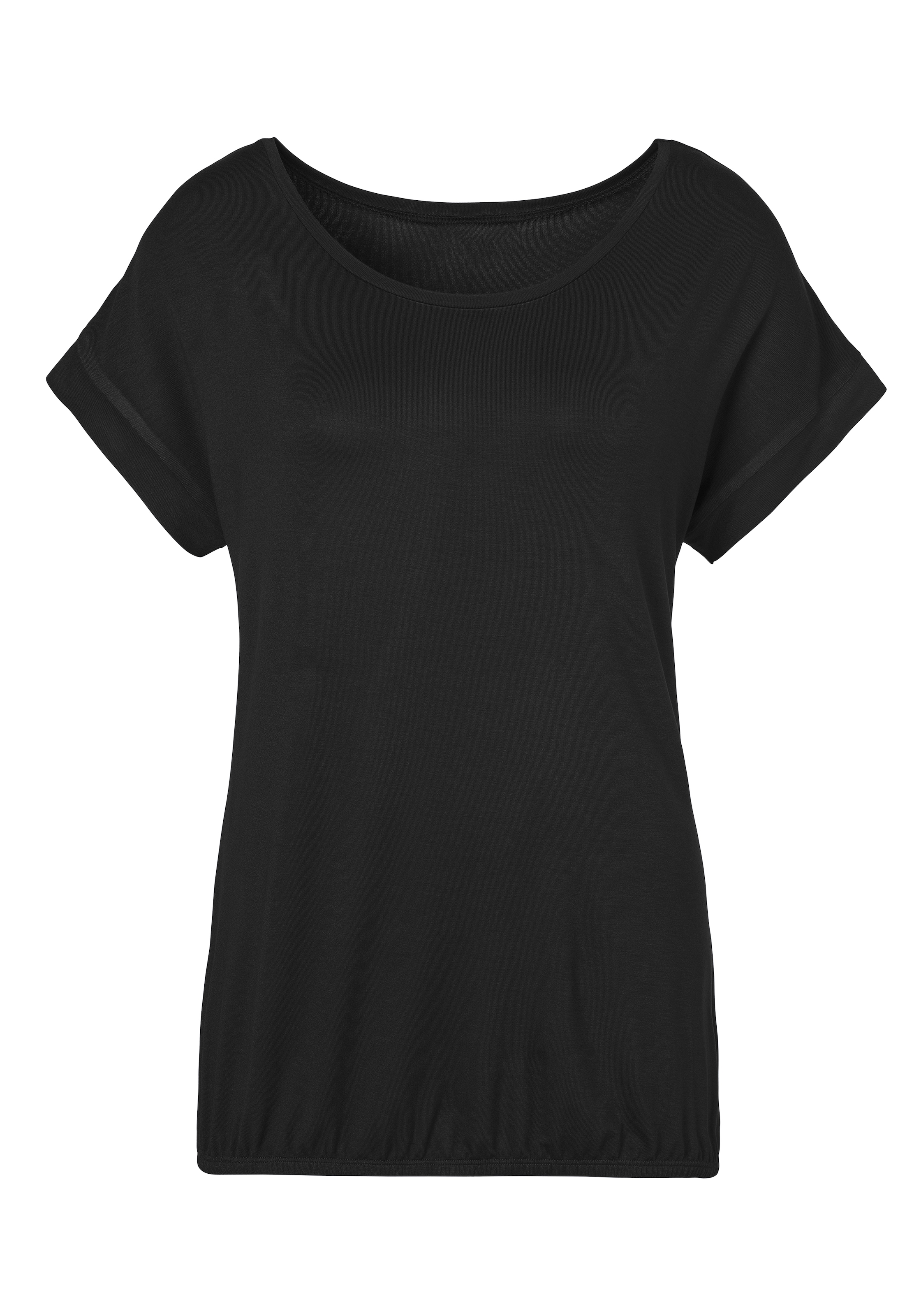 Vivance Kurzarmshirt »mit Gummizug im Bund«, (2er-Pack), aus weichem Viskose-Stretch
