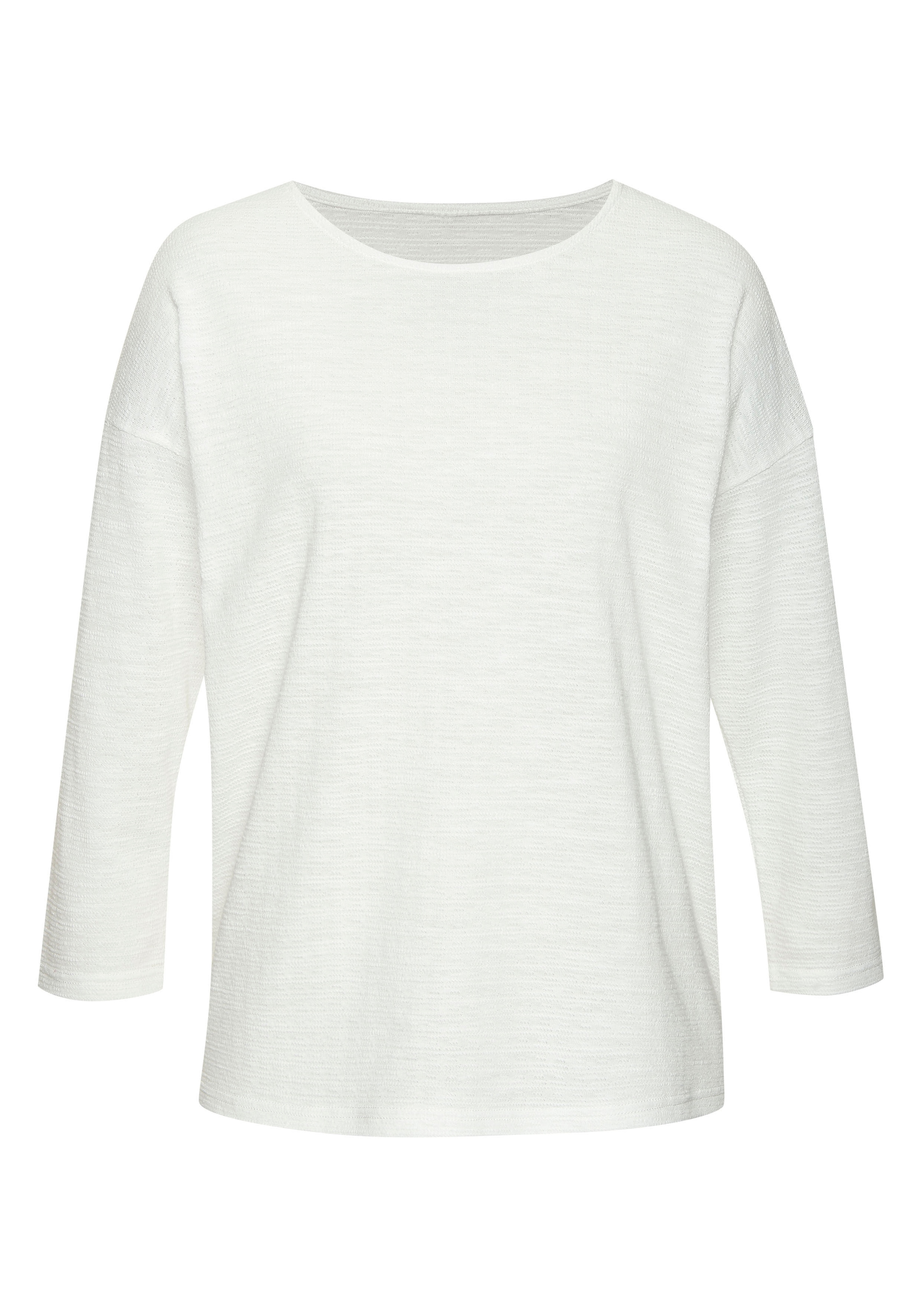 Vivance Langarmshirt »mit modischer Struktur«, aus bügelfreier Qualität mit Baumwolle