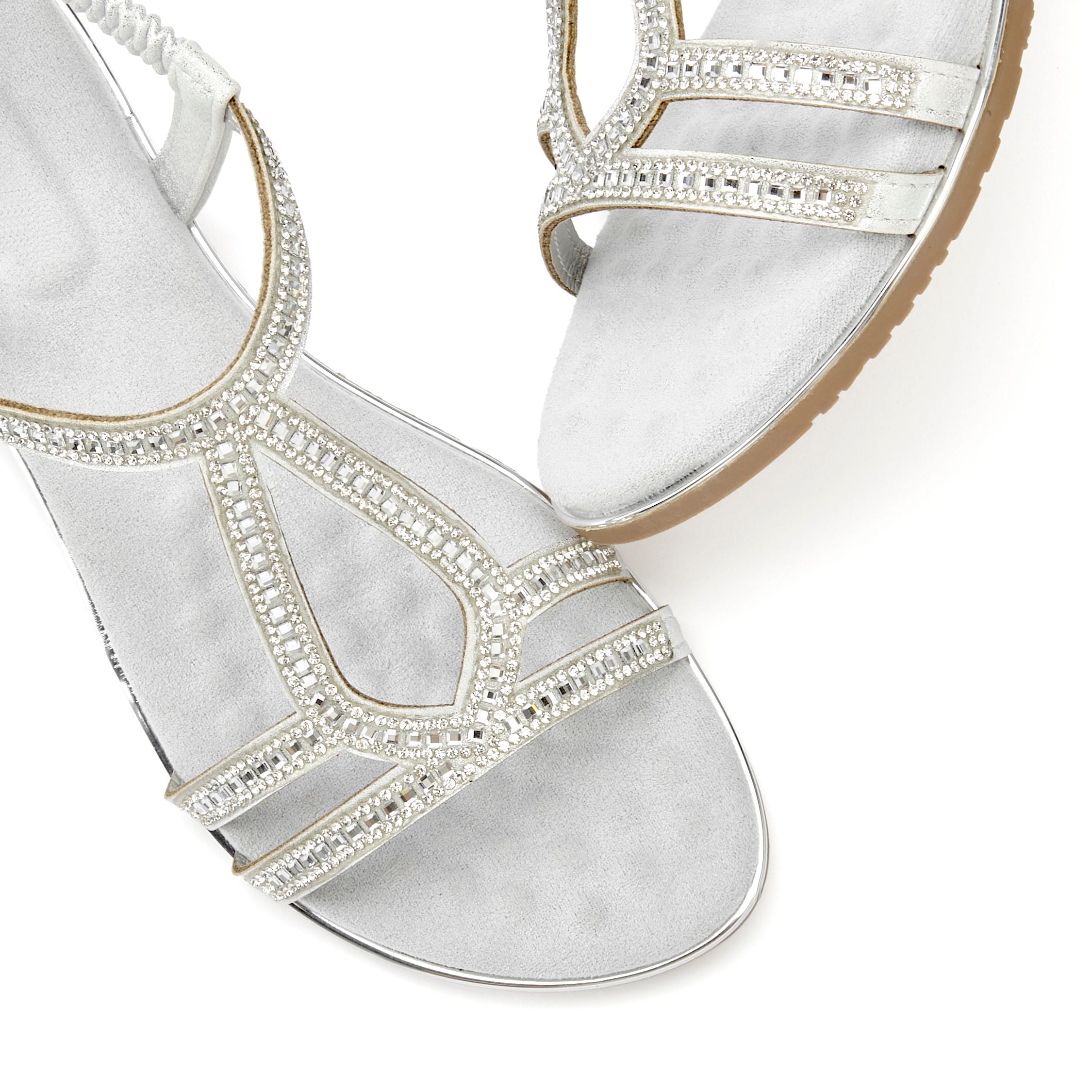 Vivance Sandale »Sandalette, Sommerschuh,«, mit Glitzer Verzierungen und elastischen Riemchen