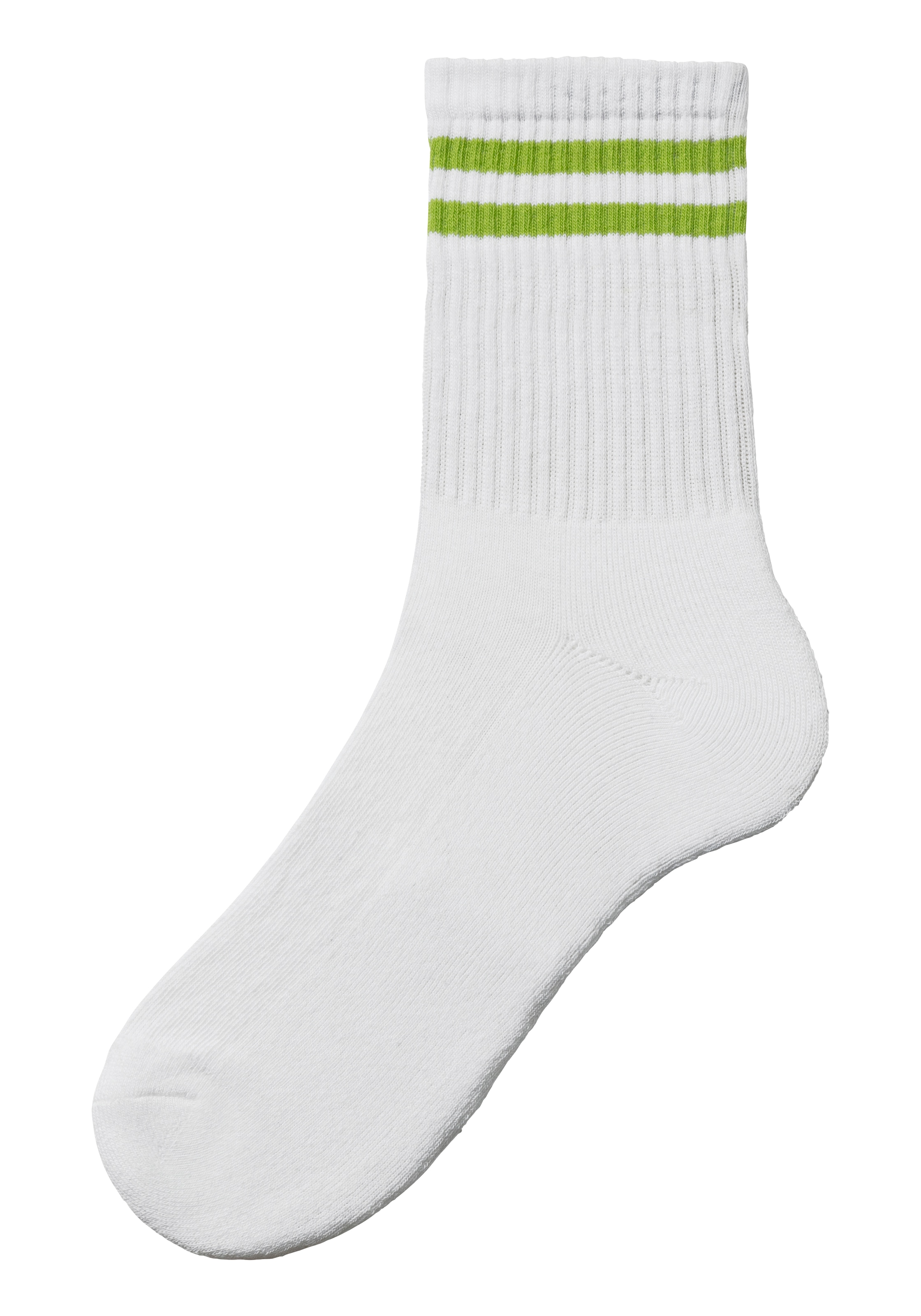 LASCANA Tennissocken, (Packung, 3 Paar), mit farbigen Ringeln am Bündchen