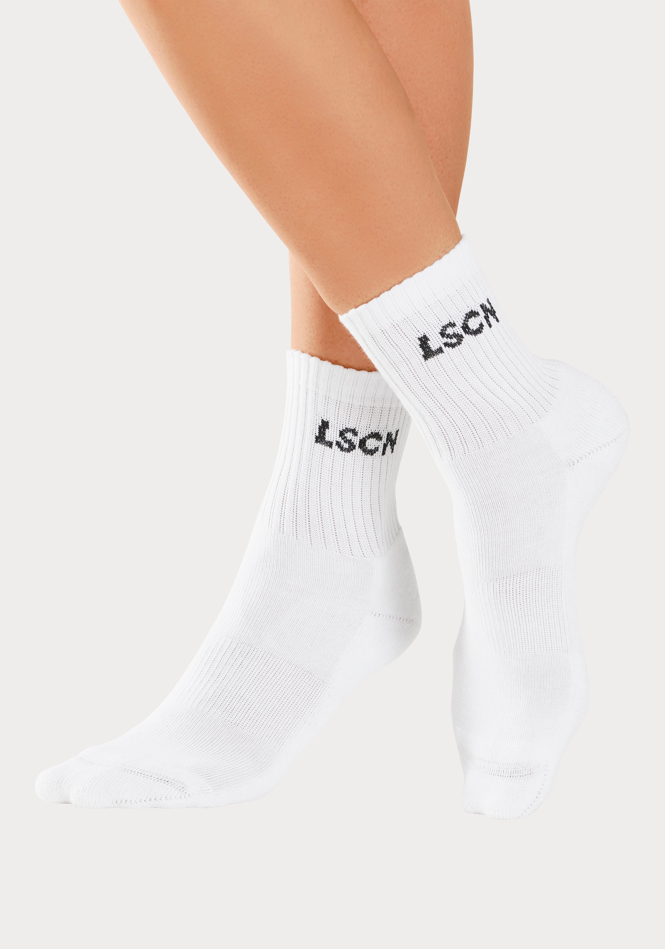 LSCN by LASCANA Tennissocken Packung, 2 Paar tlg. mit  Halbfußfrottee