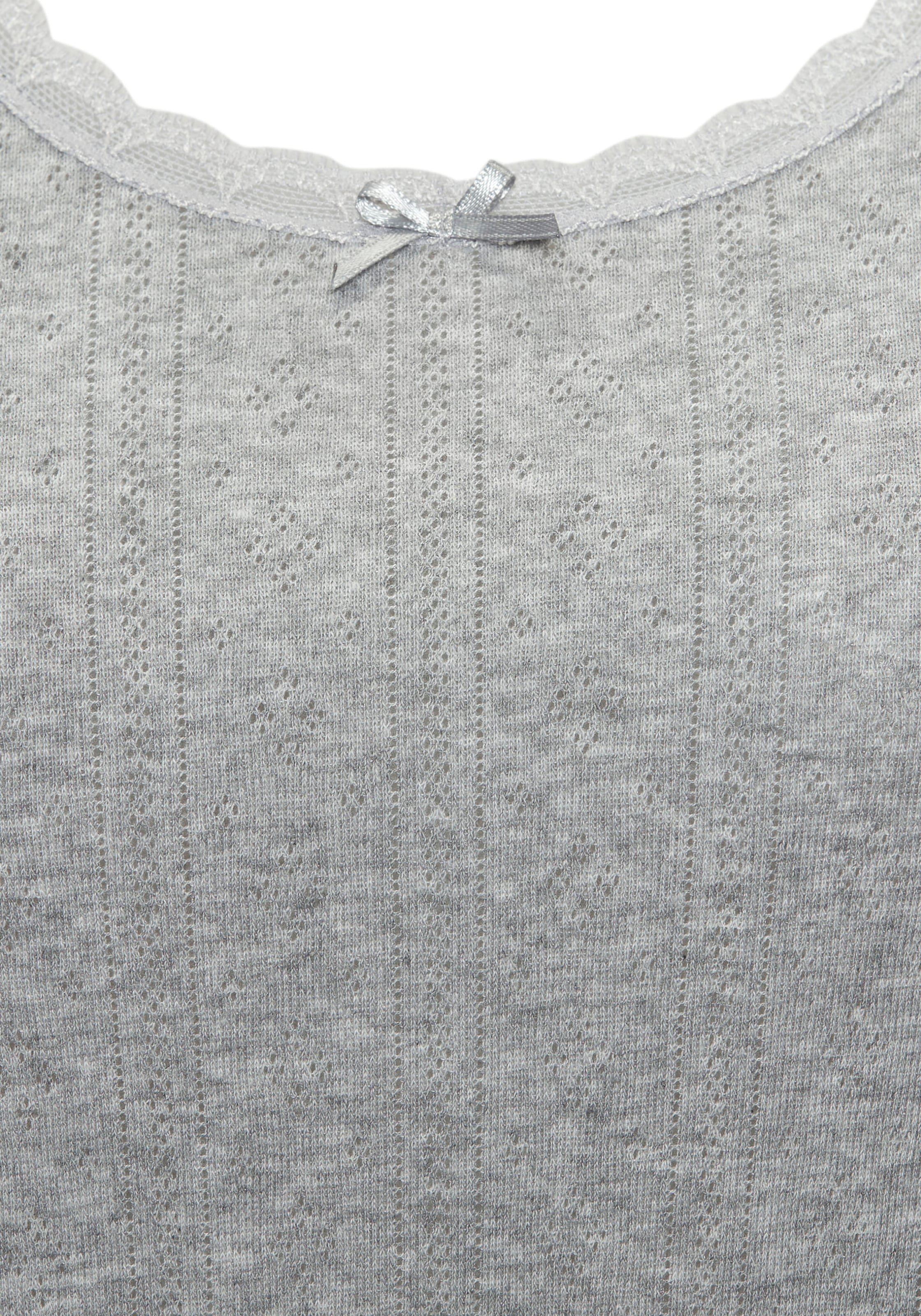 Vivance Langarmshirt , aus weichem Pointelle-Strick mit Spitze
