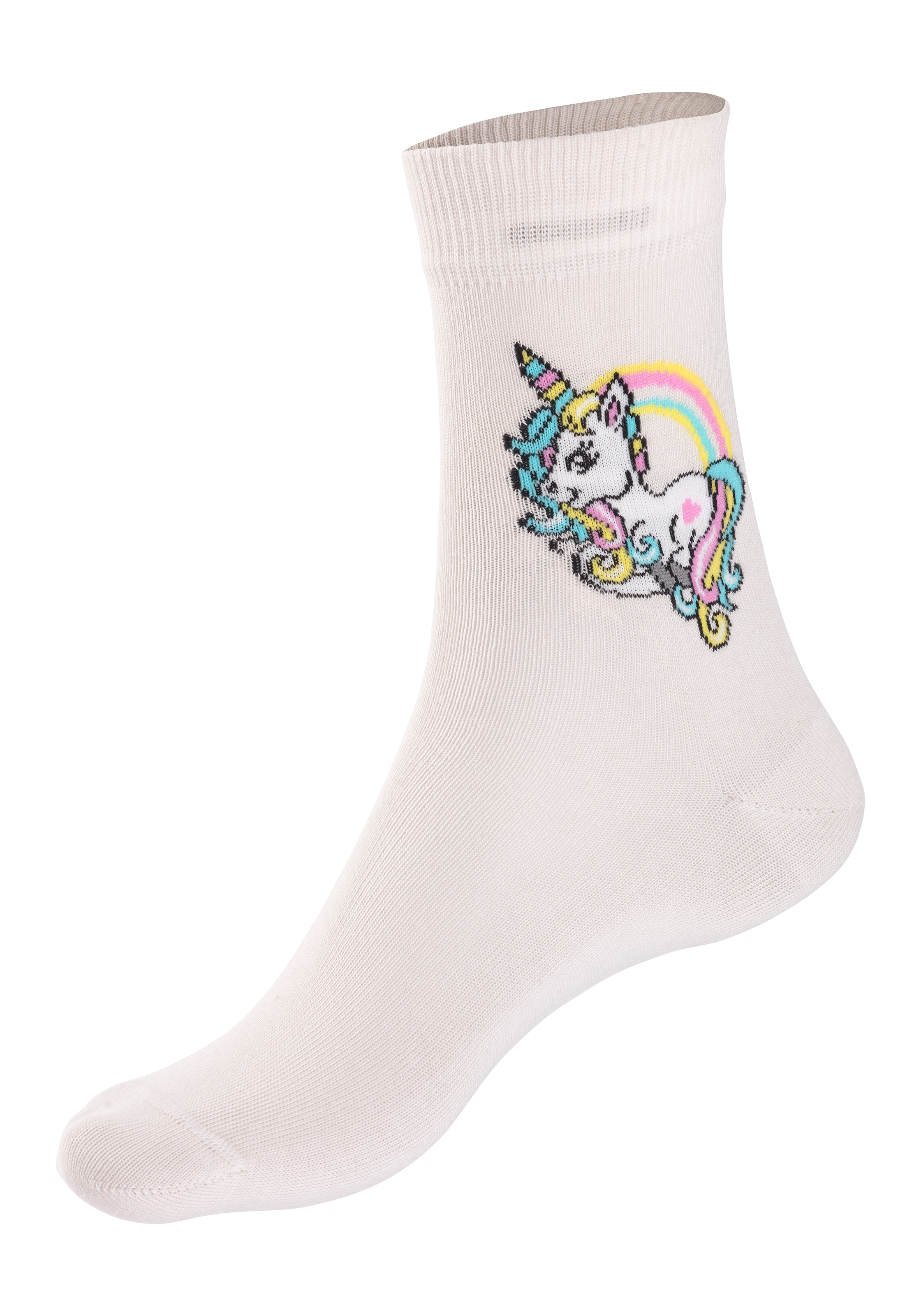 H.I.S Basicsocken Packung, 4 Paar tlg. mit Einhorn Motiven