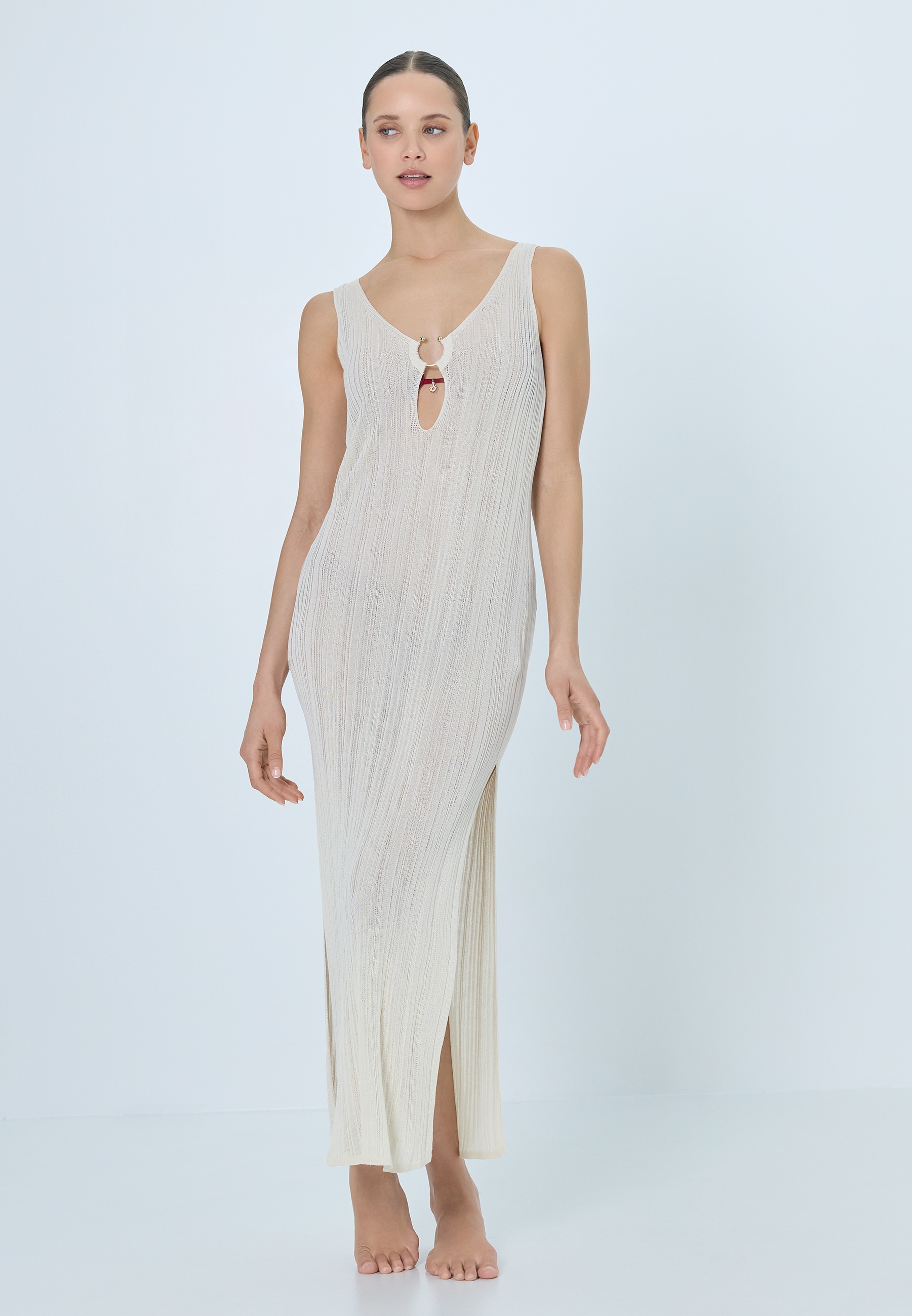 LSCN by LASCANA Strandkleid Midikleid, Strickkleid