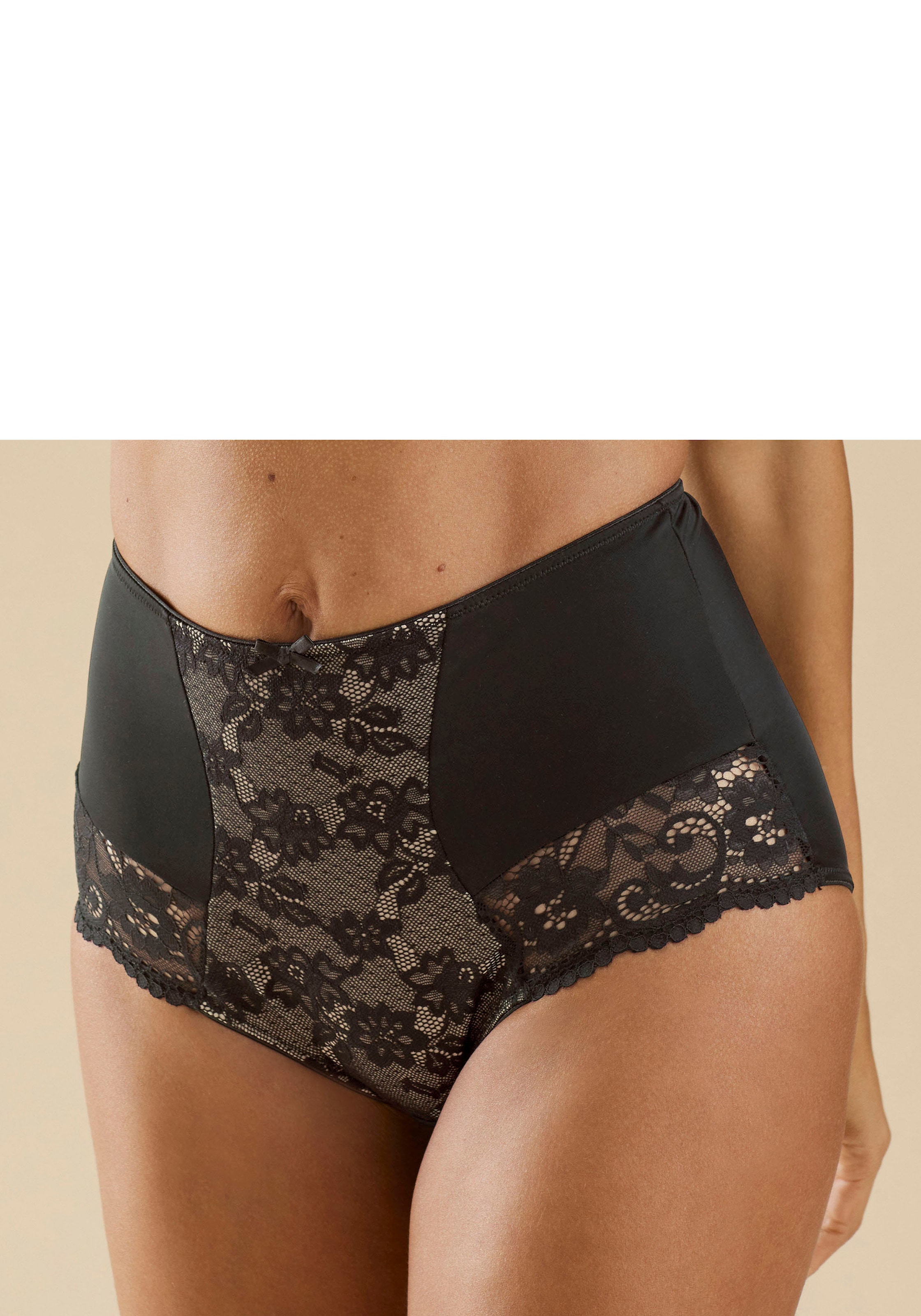 Nuance by Lascana High-Waist-Panty mit Spitzeneinsätzen