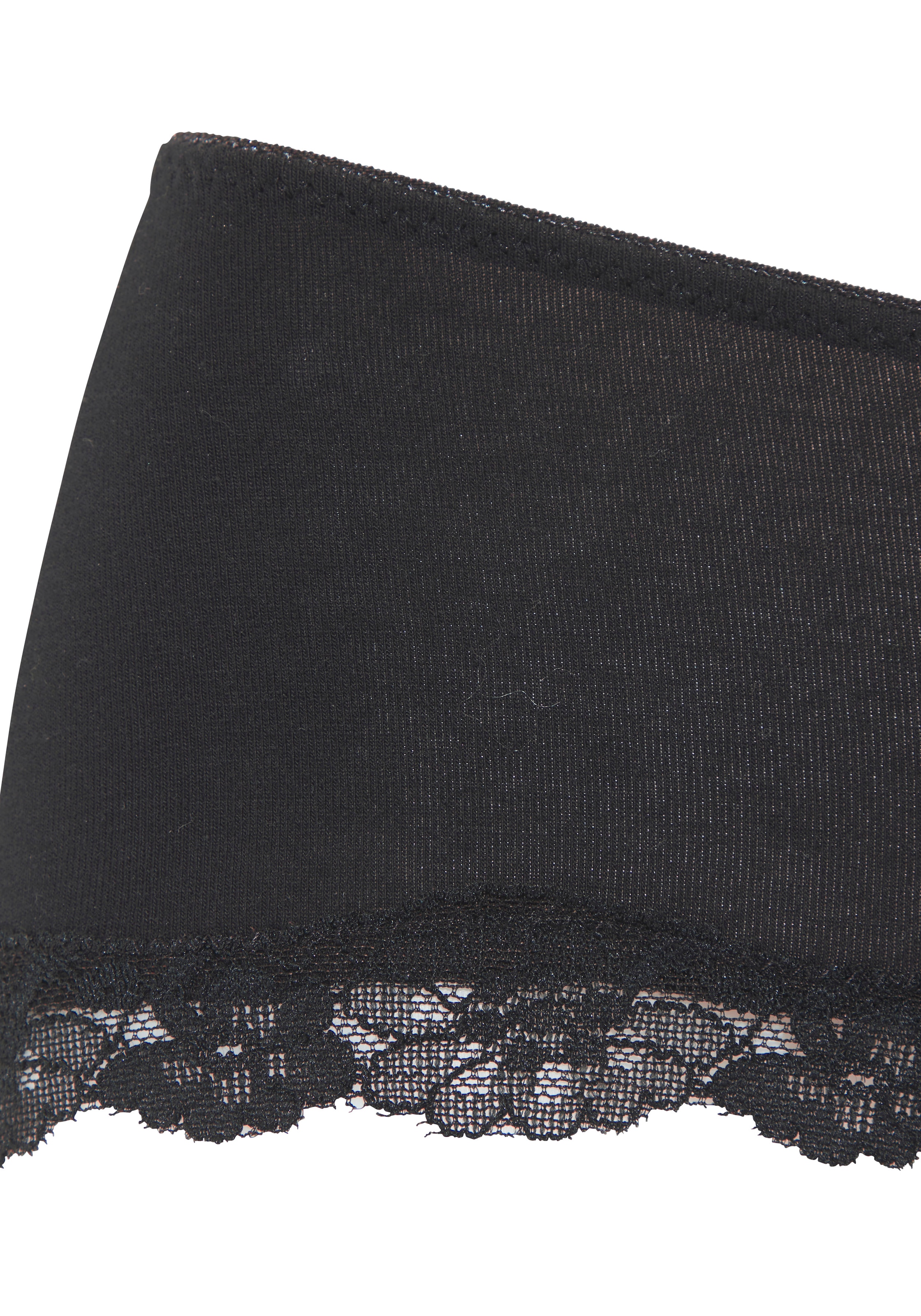 LASCANA Panty 3er-Pack,  aus elastischer Baumwolle mit zarter Spitze