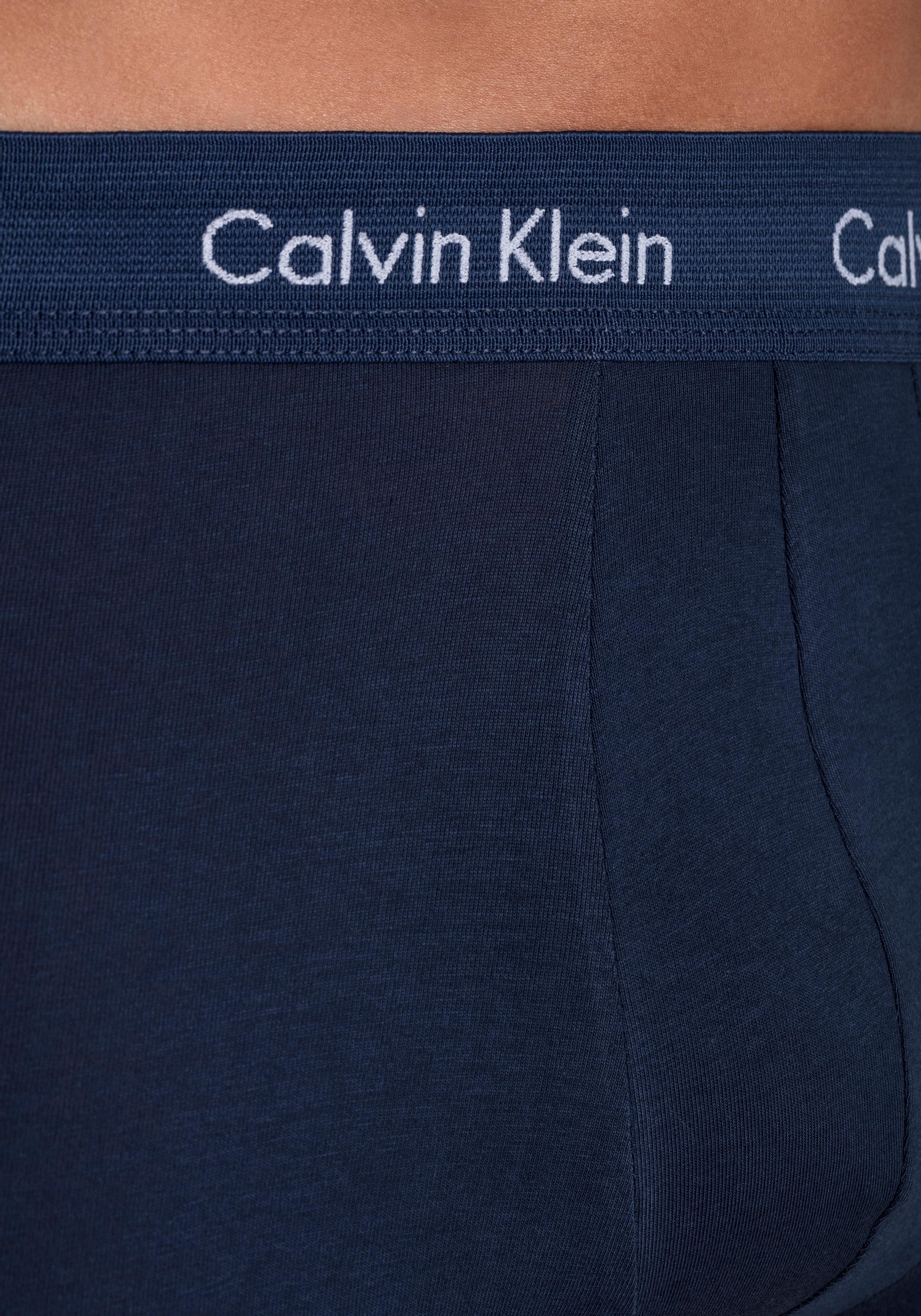 Calvin Klein Underwear Trunk, (3 St.), in blautönen mit Logo-Elastikbund