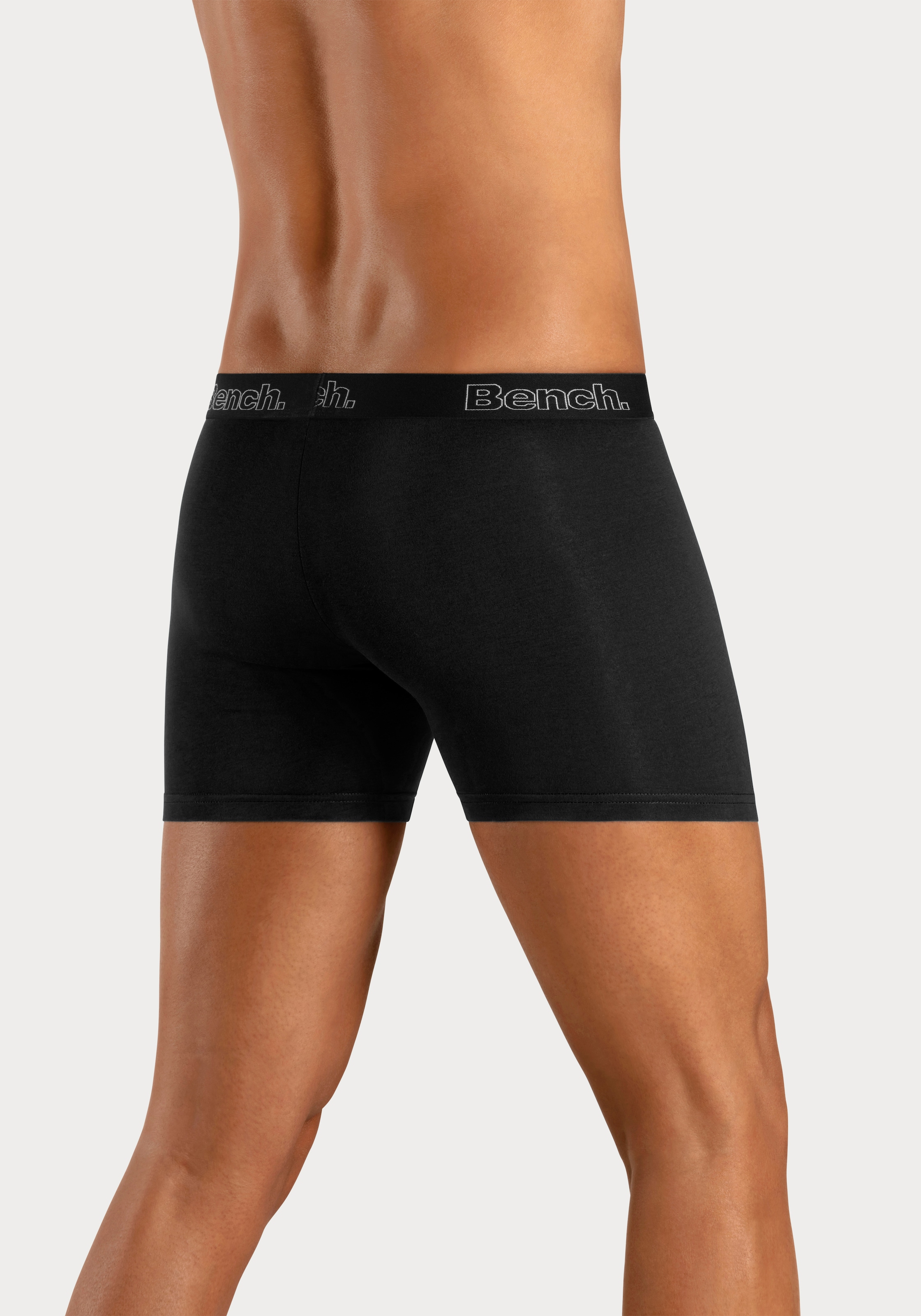 Bench. Langer Boxer »Boxershorts für Herren«, (Packung, 4 St.), Unterhosen mit Logoschriftzug im Bund