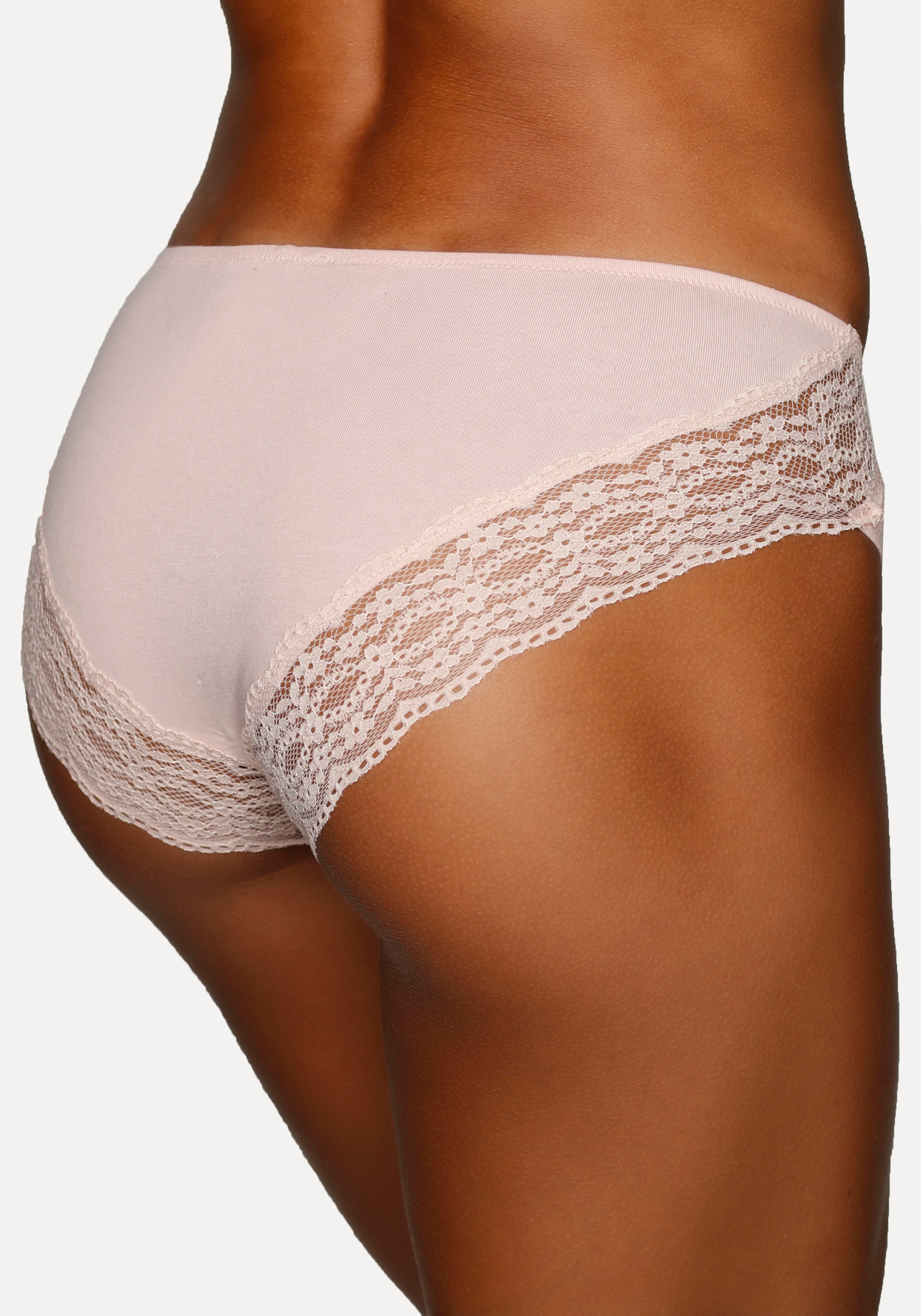 Vivance Jazz-Pants Slips, (3er-Pack), aus elastischer Baumwolle mit floraler Spitze