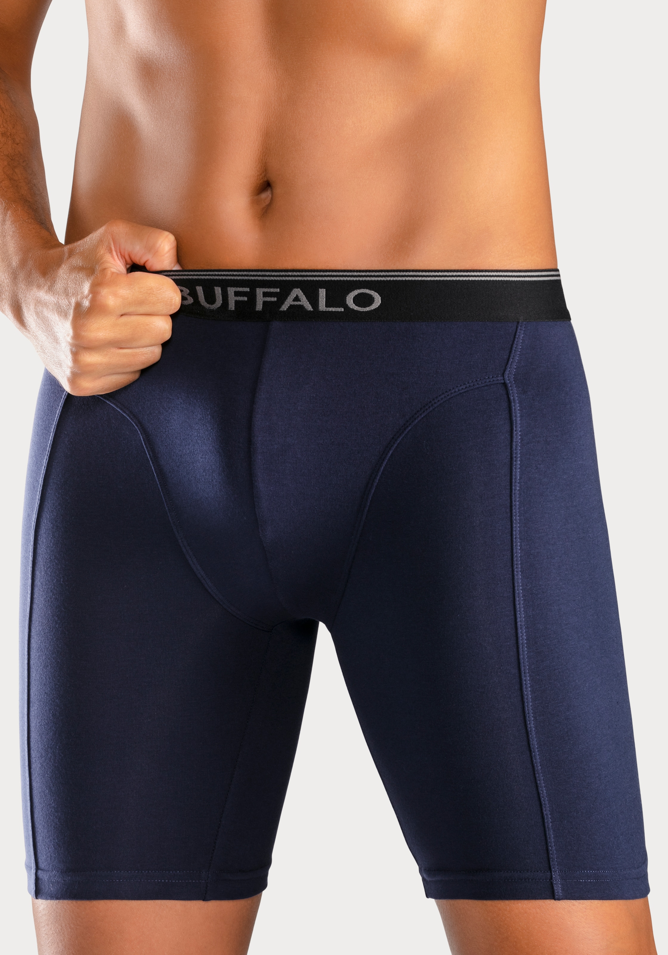 Buffalo Boxer »Boxershorts für Herren«, (Packung, 3 St.), in langer Form ideal auch für Sport und Trekking