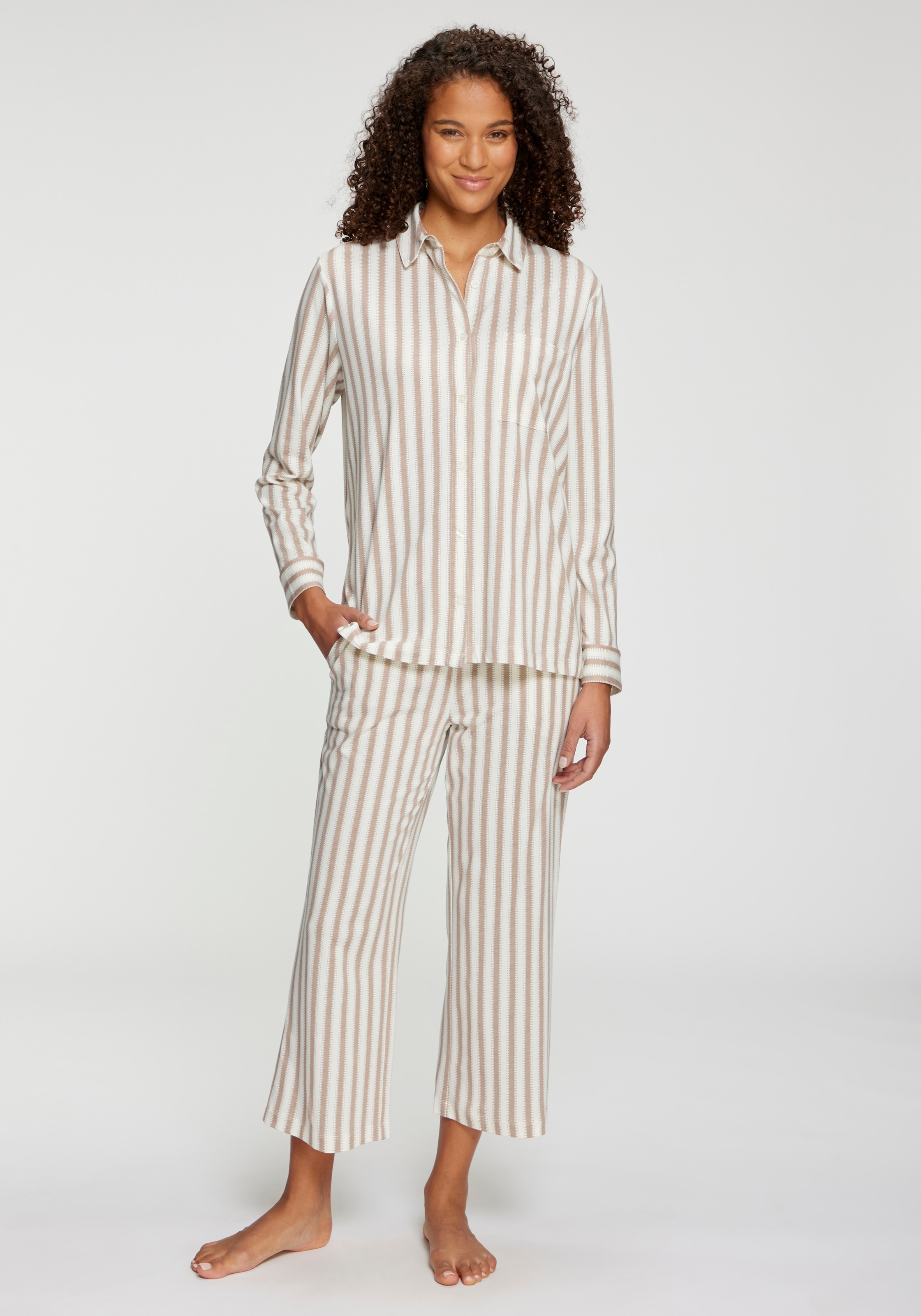 Vivance Dreams by Lascana Pyjamahose  mit weitem Bein