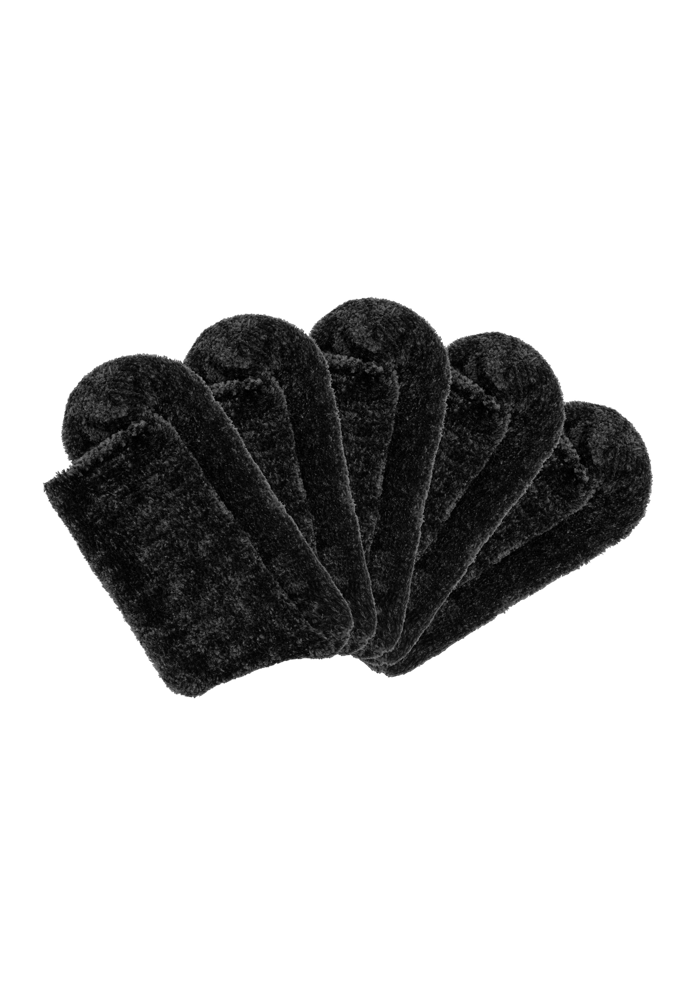 Lavana Kuschelsocken, (Packung, 5 Paar), Bettsocken aus weichem, leicht glänzendem Chenillegarn