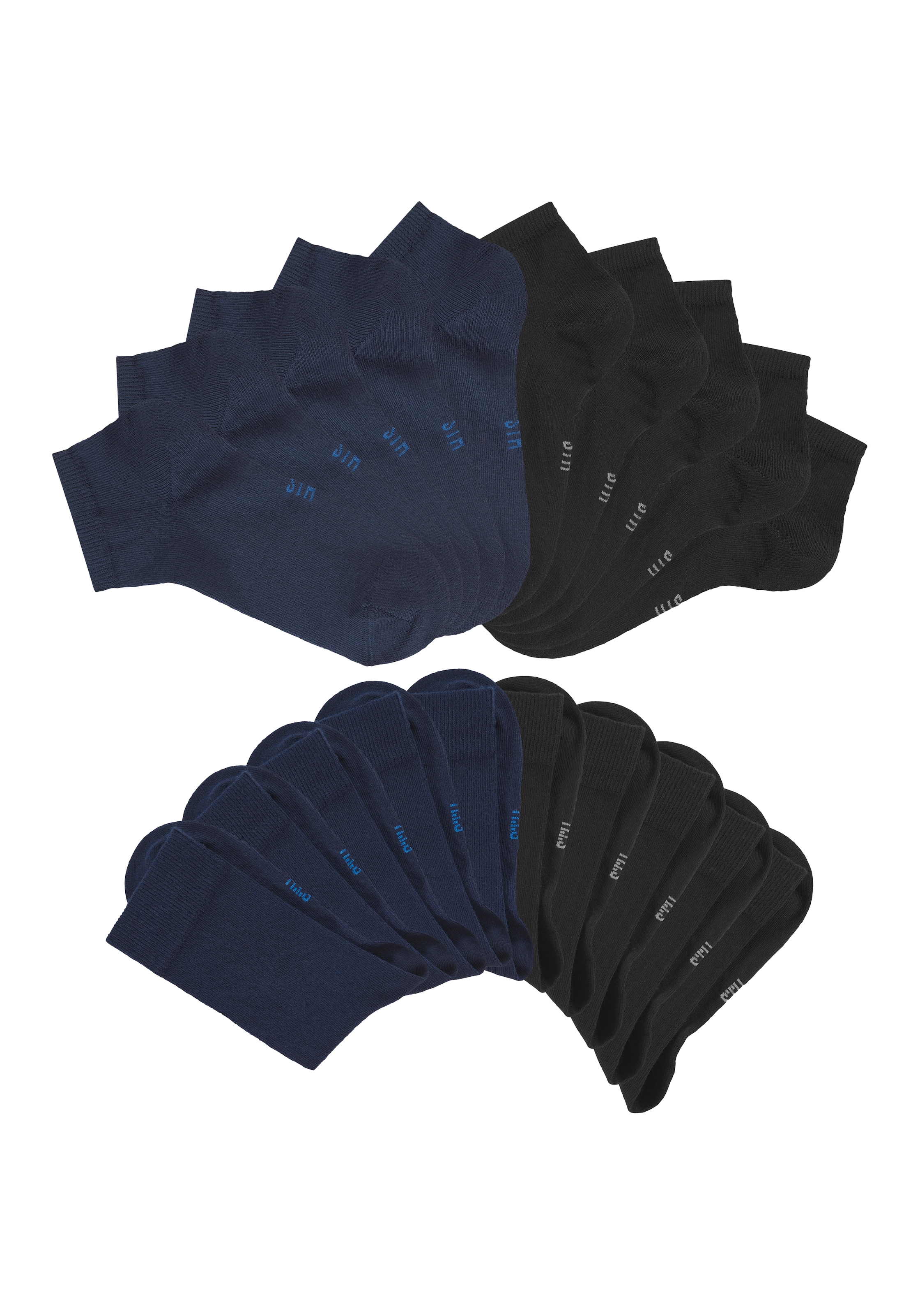 H.I.S Basicsocken Packung, 20 Paar tlg. zwei Längen im Kombi Pack