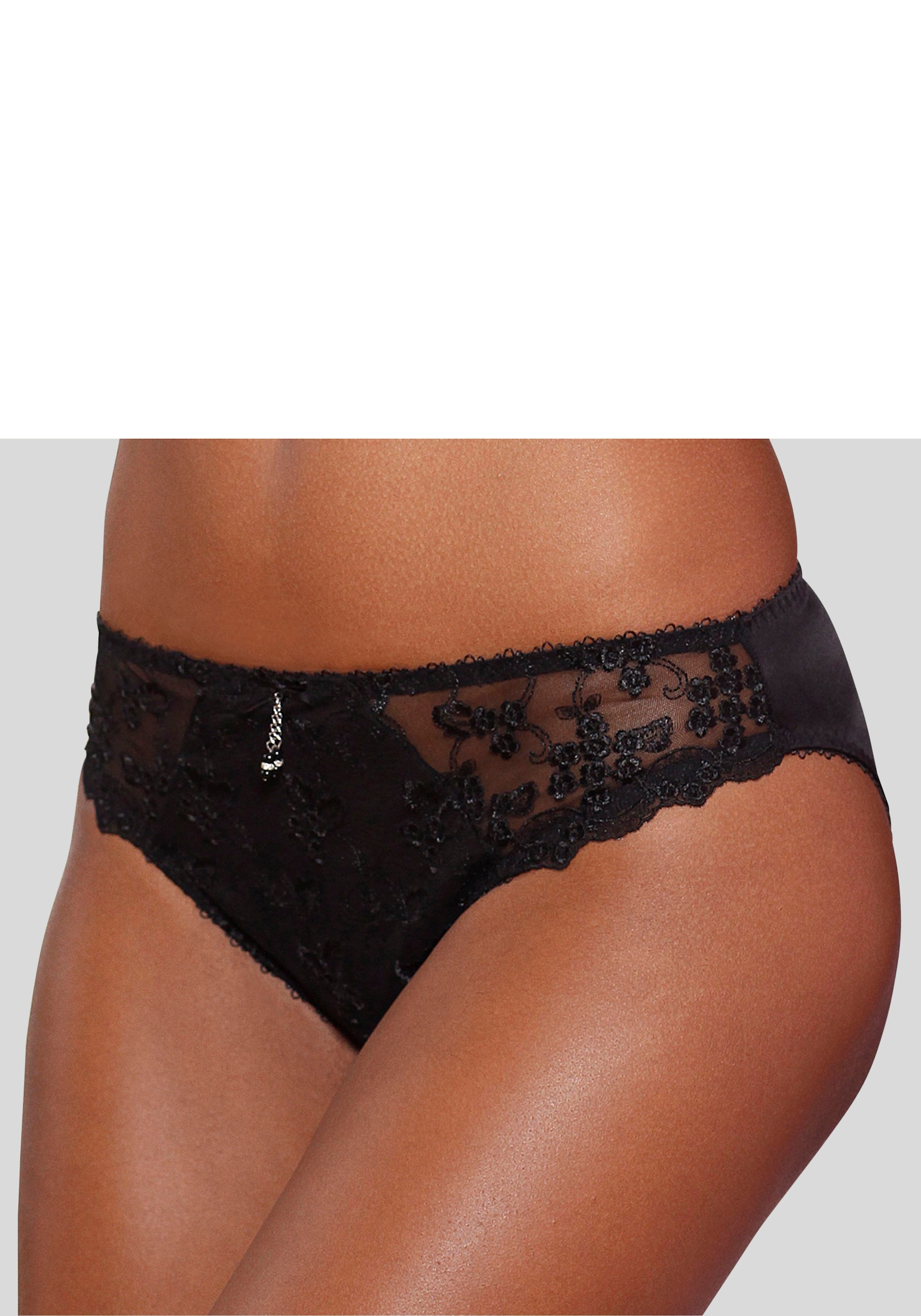 LASCANA Slip, Dessous mit schöner Blümchen-Stickereispitze
