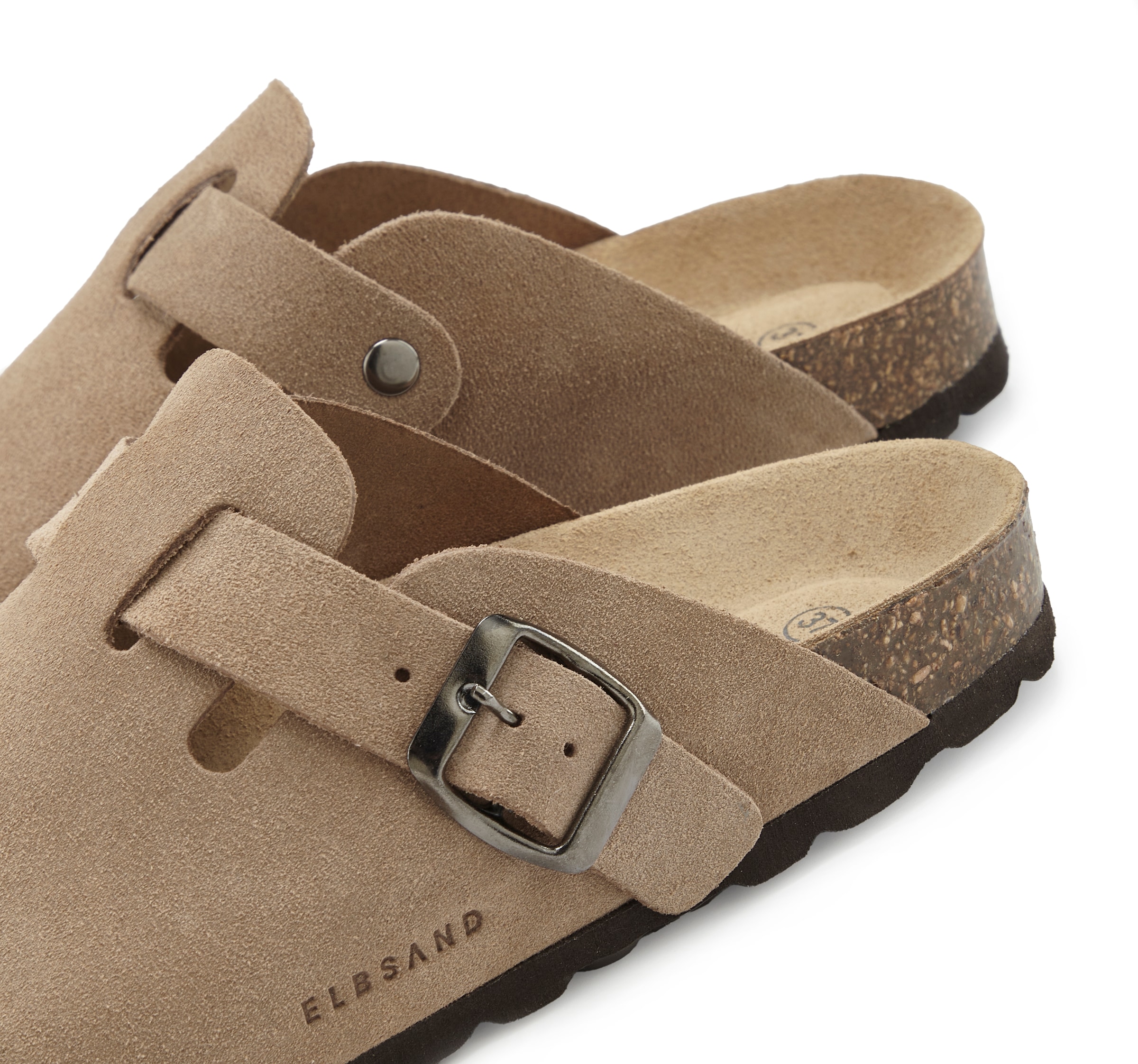Elbsand Pantolette »Sandale, Mule, Sommerschuh, Lederpantolette«  NEU aus Leder mit weichem Korkfußbett