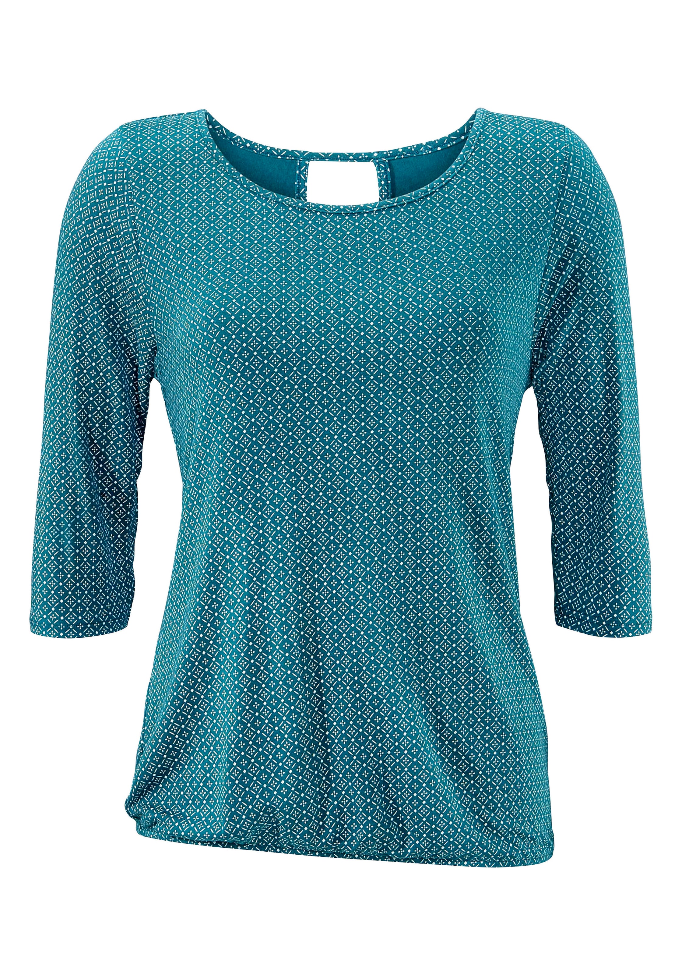 LASCANA 3/4-Arm-Shirt »mit modischem Cut-out«, (2er-Pack), aus weichem Viskose-Stretch
