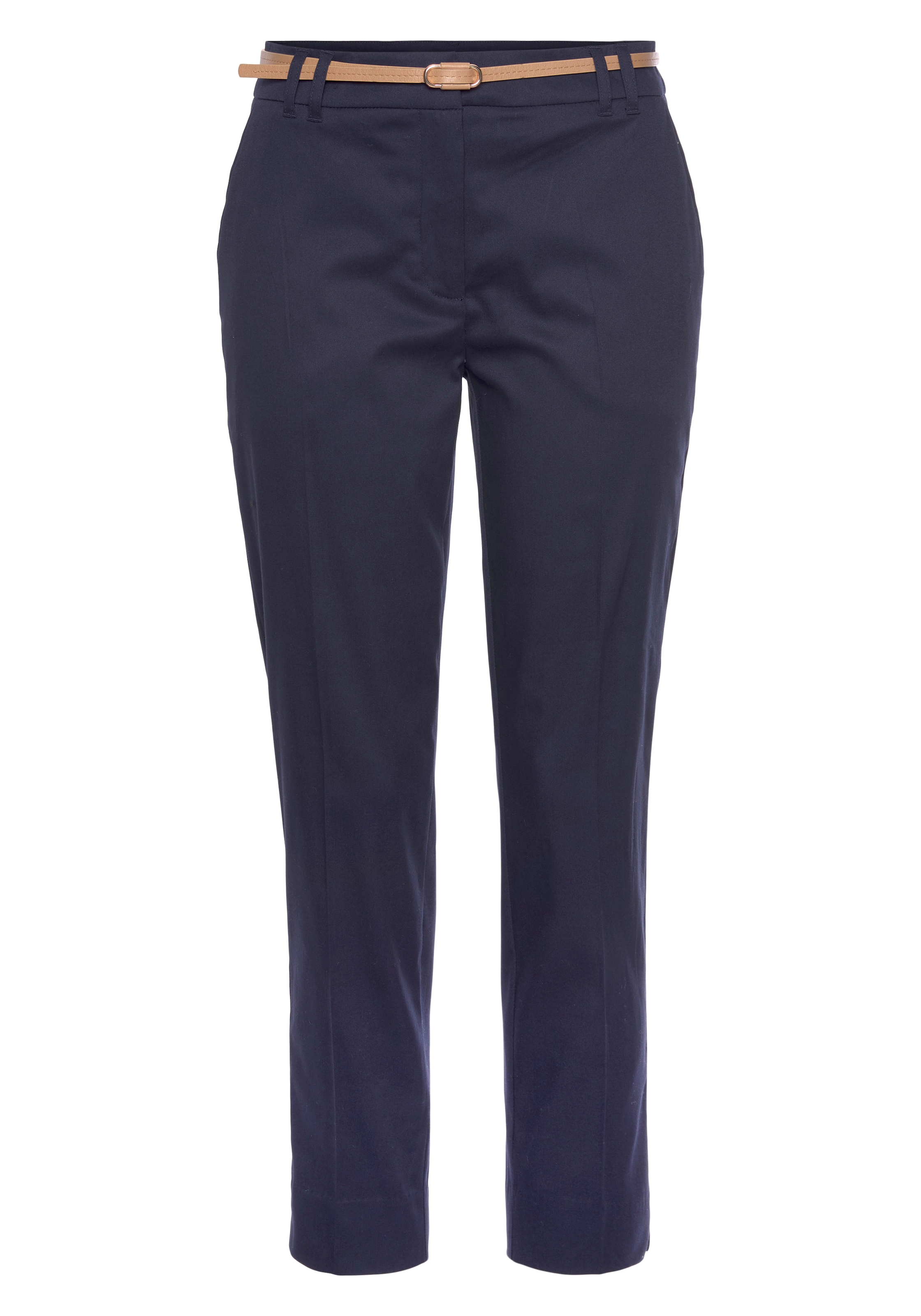 Vivance Chinohose, (mit Gürtel in Lederoptik), in klassischer Basic-Form, Stoffhose, Business-Look