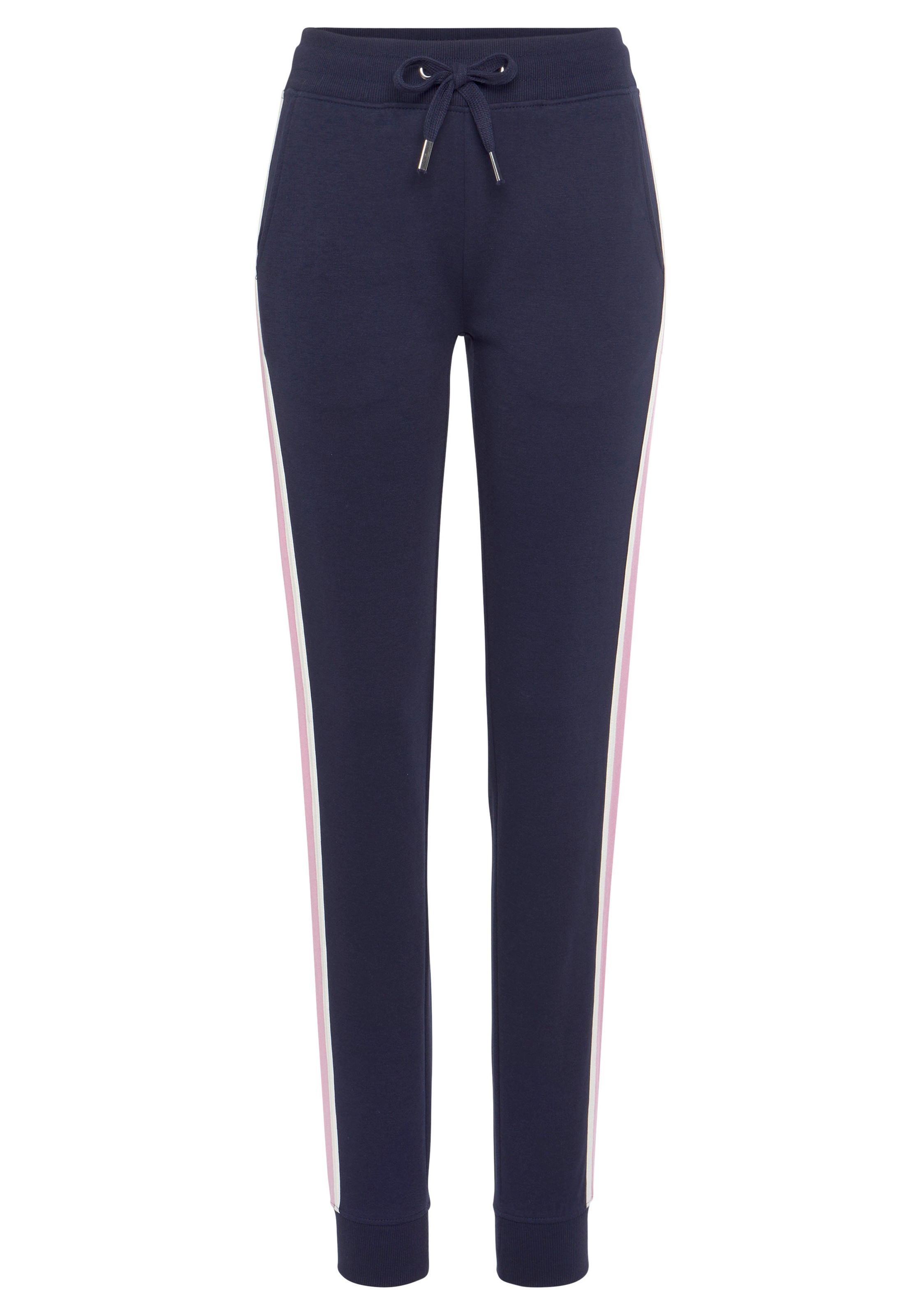Vivance Sweatpants, (1 tlg.), Sweathose mit kontrast Einsätzen, Loungeanzug