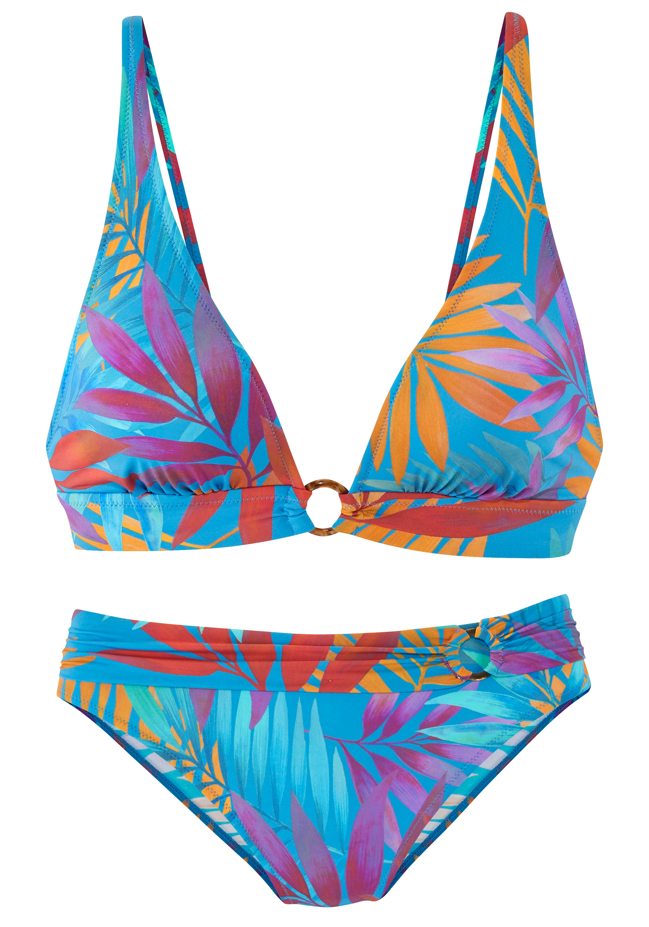 LASCANA Triangel-Bikini, mit kleinem goldfarbenem Zierring