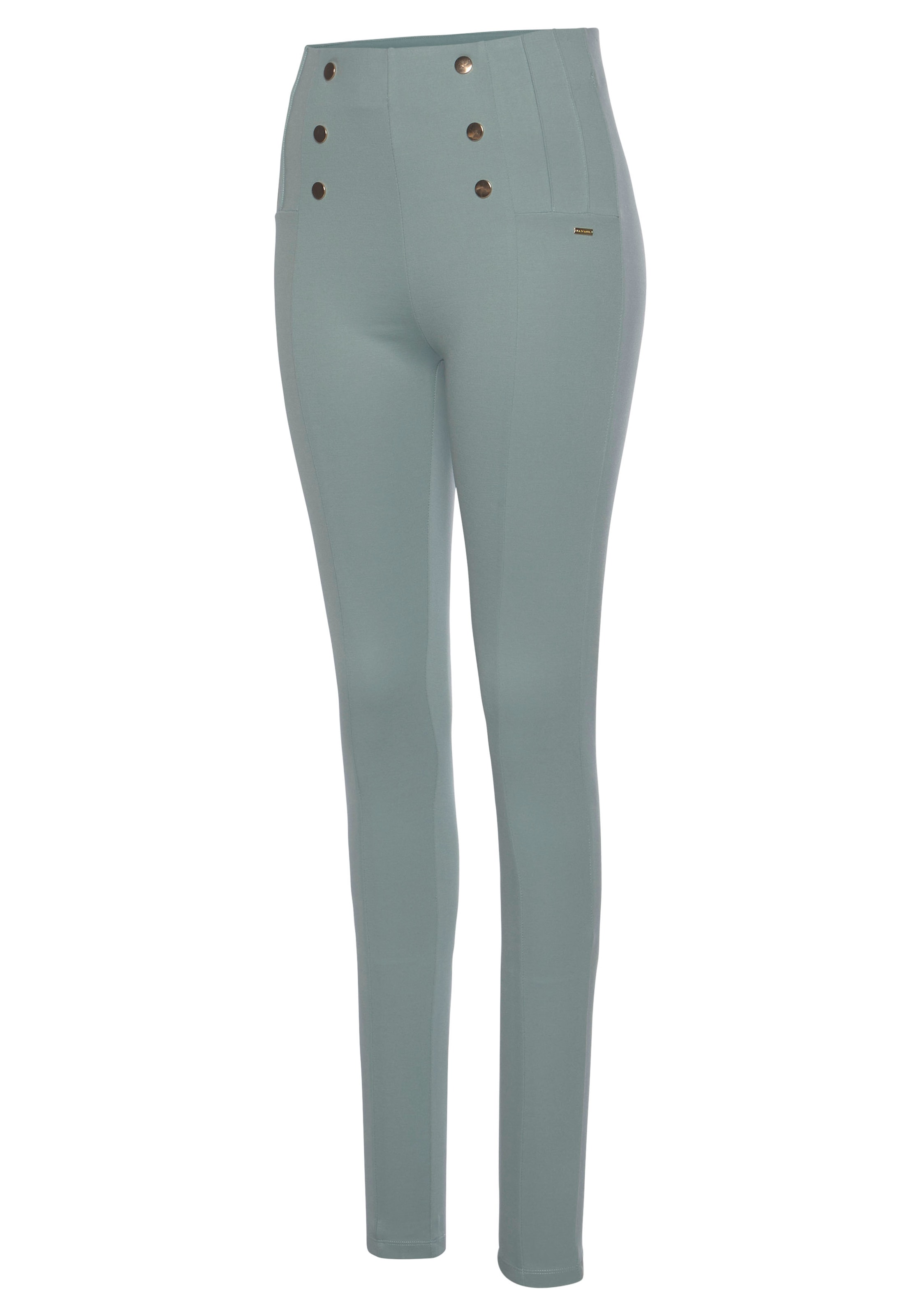 LASCANA Highwaist Leggings, mit Zierknöpfen
