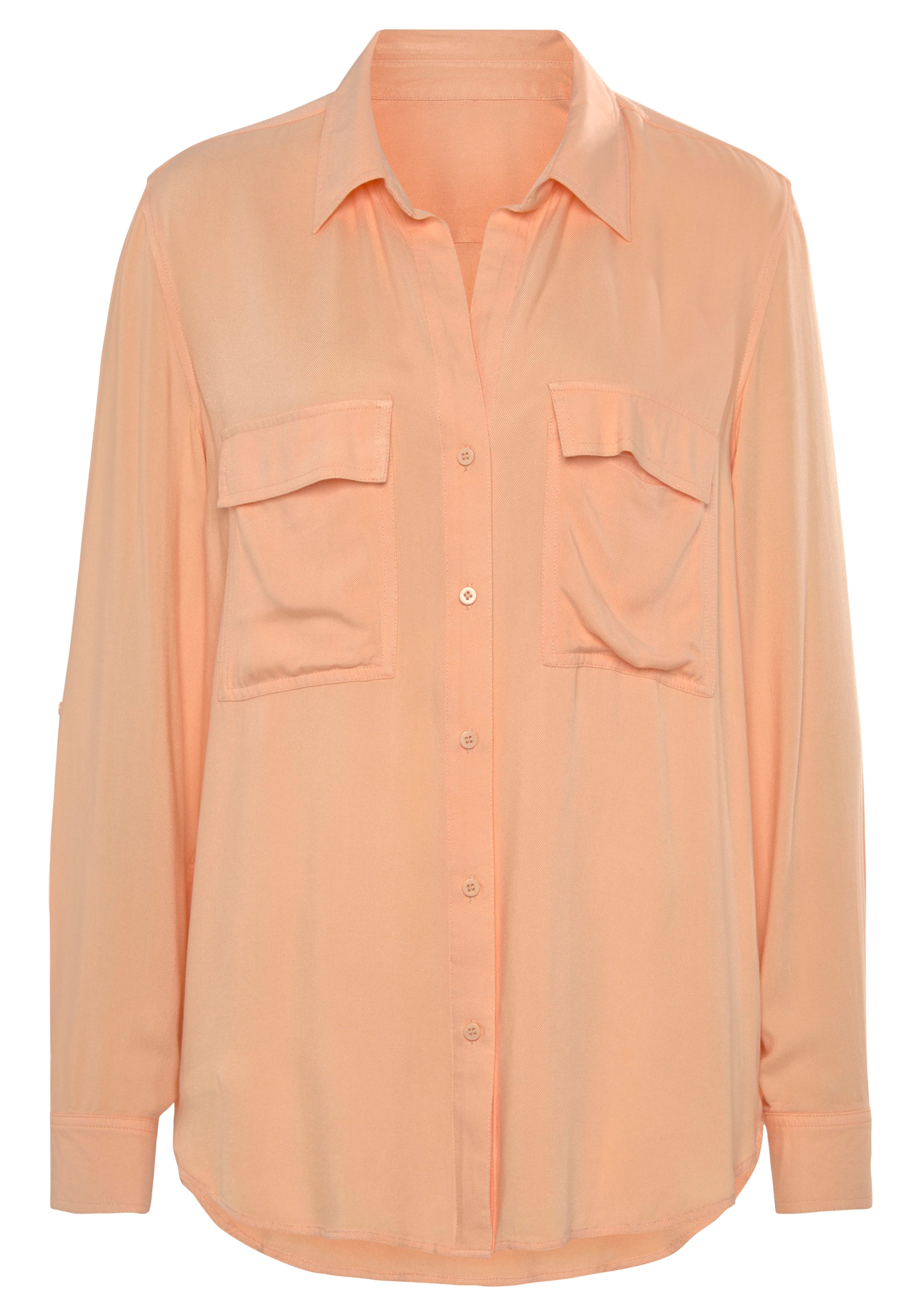 Vivance Hemdbluse, aus softer Lyocellqualität, luftige Damenbluse, casual-chic