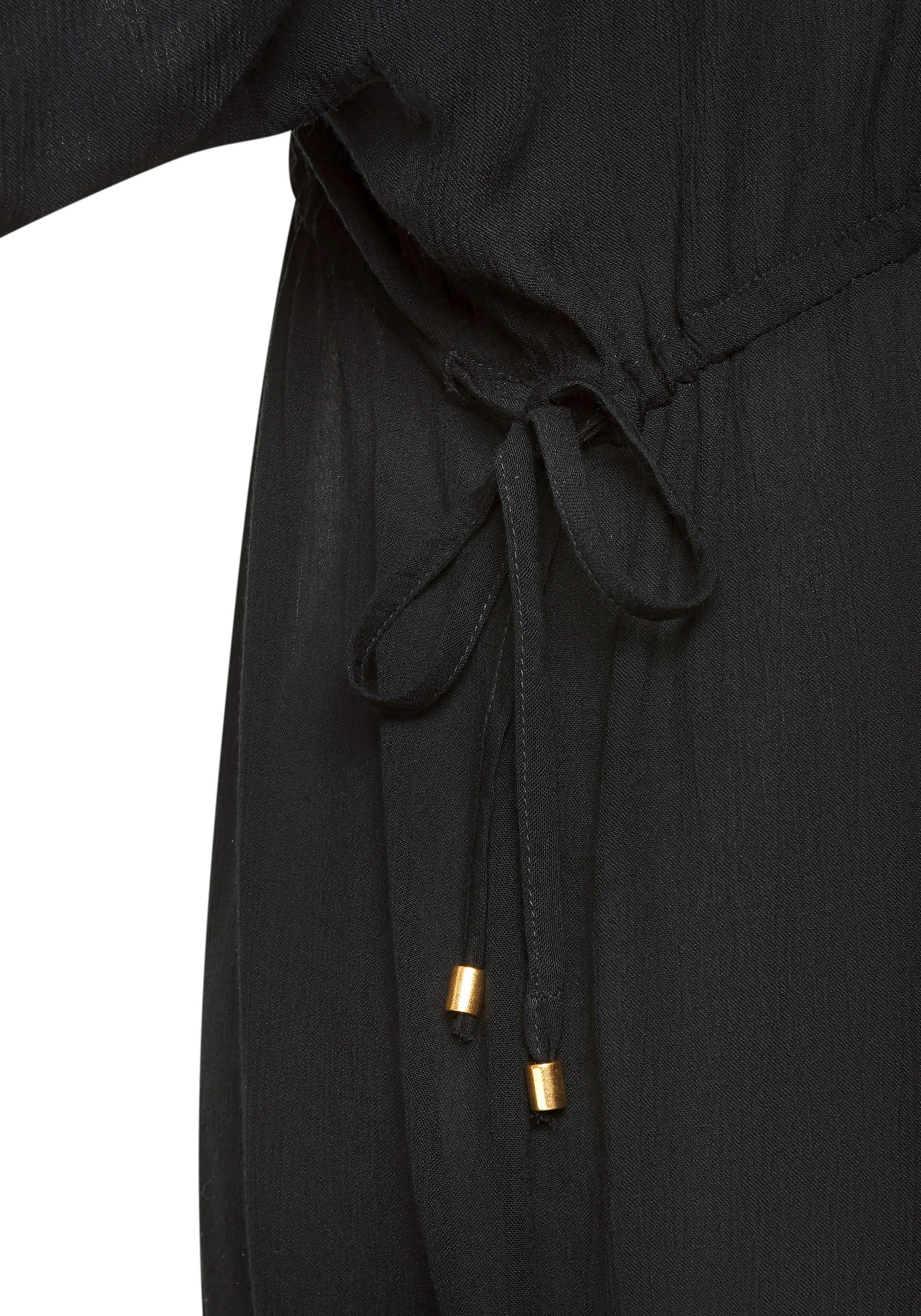 s.Oliver Longtunika aus gekreppter Viskose, kurzes Strandkleid, Blusenkleid, taillierbar