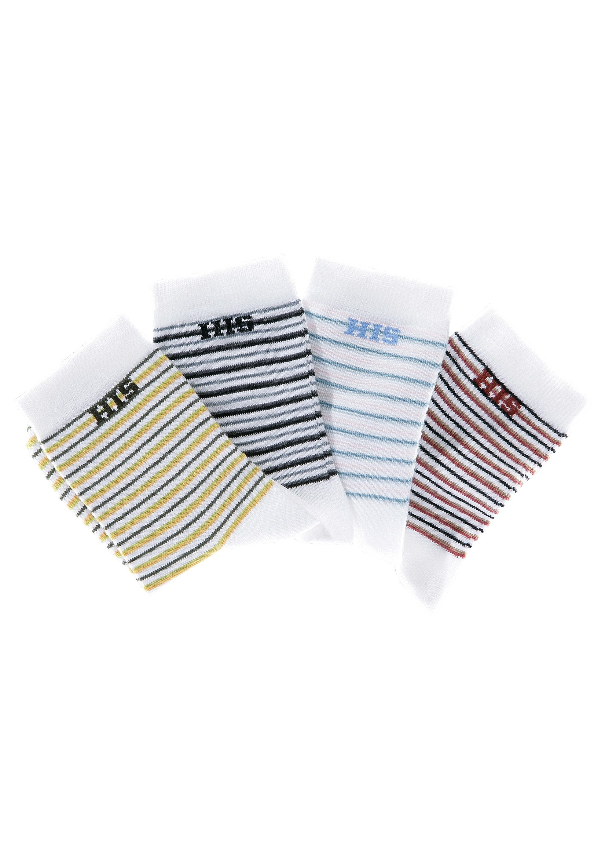 H.I.S Basicsocken Packung, 4 Stk. tlg. mit eingestricktem Markenlogo