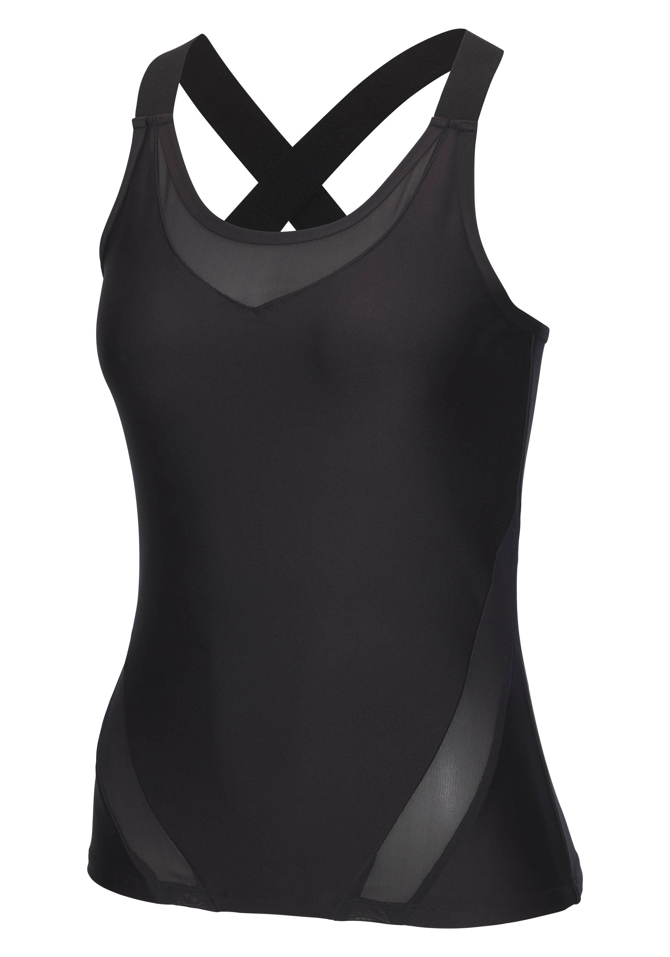 LASCANA ACTIVE Sporttop mit Mesh-Einsatz und gekreuzte Träger im Rücken