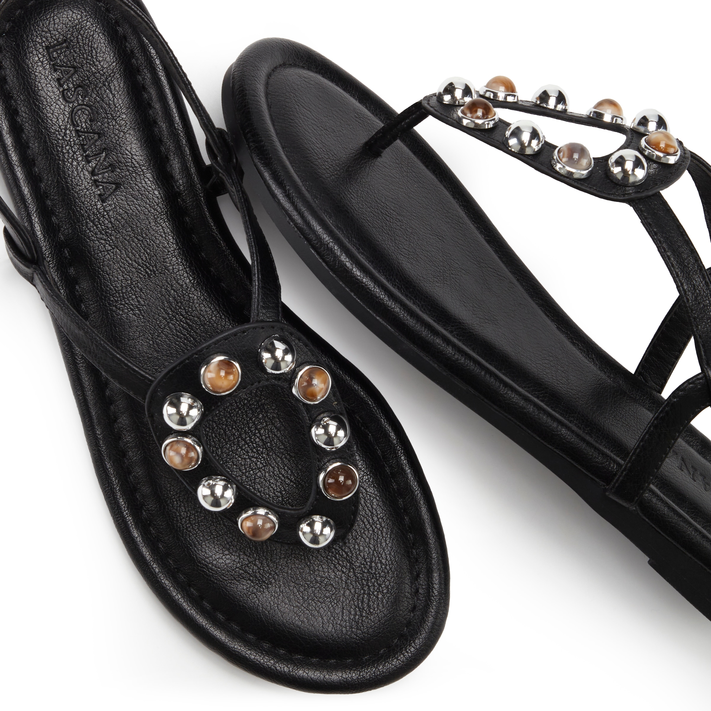 LASCANA Sandale »Zehentrenner, Sandalette, Sommerschuh, offener Schuh«  NEU mit modischen Schmuckelementen VEGAN
