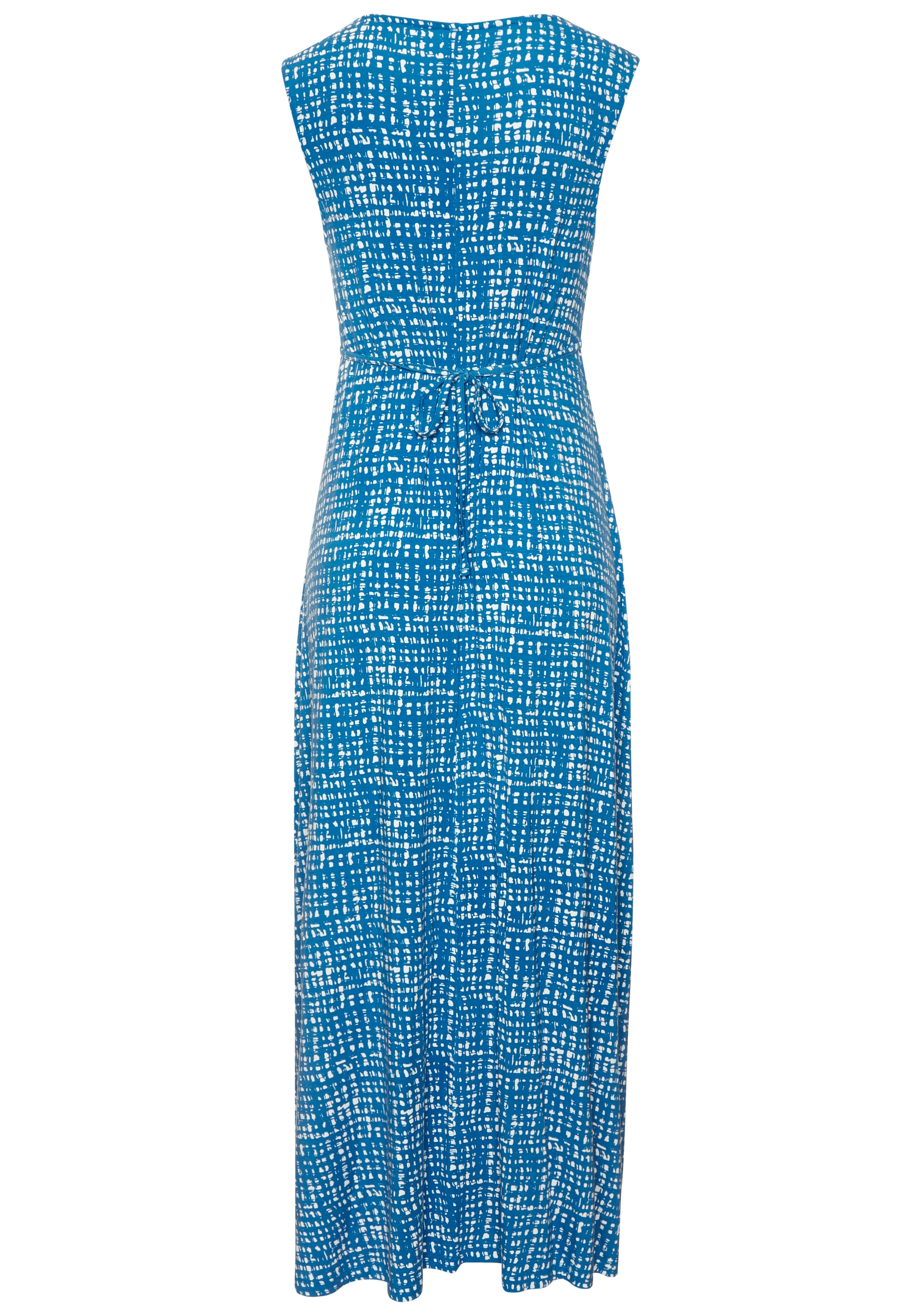 LASCANA Maxikleid »mit Alloverdruck und Tunnelzug unter der Brust« Ohne Taschen langes Sommerkleid, Druckkleid, ärmelloses Jerseykleid