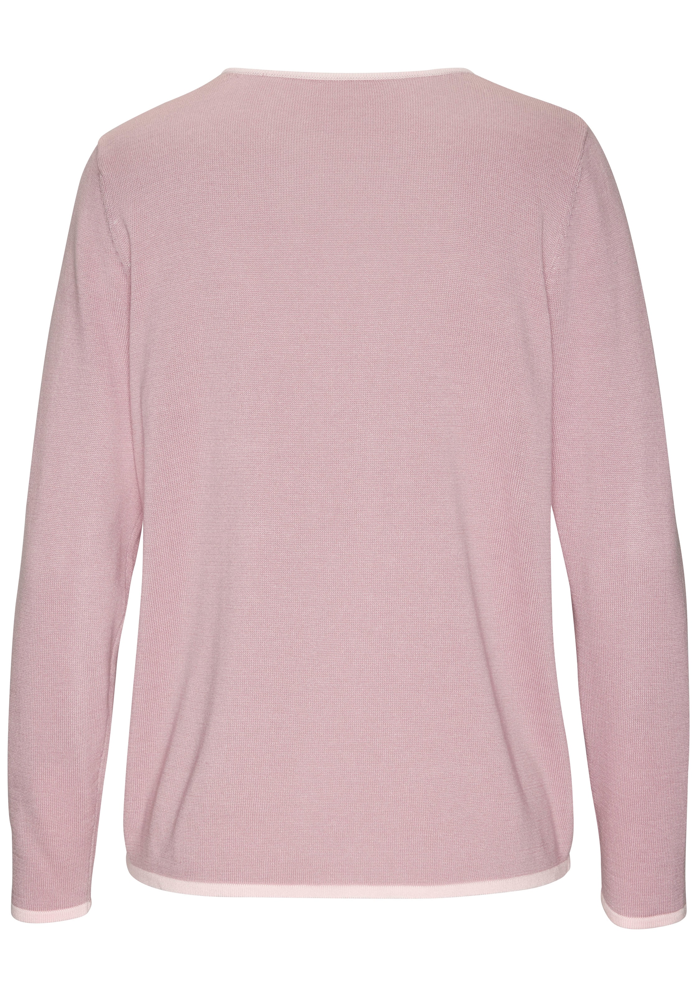 Vivance V-Ausschnitt-Pullover mit Kontrastkanten, casual